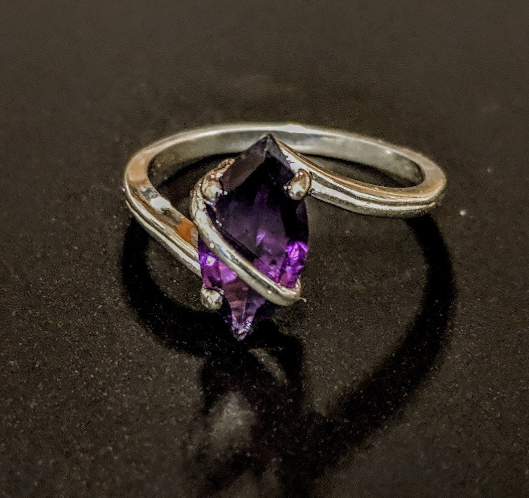 Marquise Cut Natural Gemstone Sterling Silver Ring - Citrine, Garnet, Peridot, Topaz, Amethyst | Birthstone Jewelry Gift for Women | Perfect for Valentine's Day, Anniversary & Special Occasions