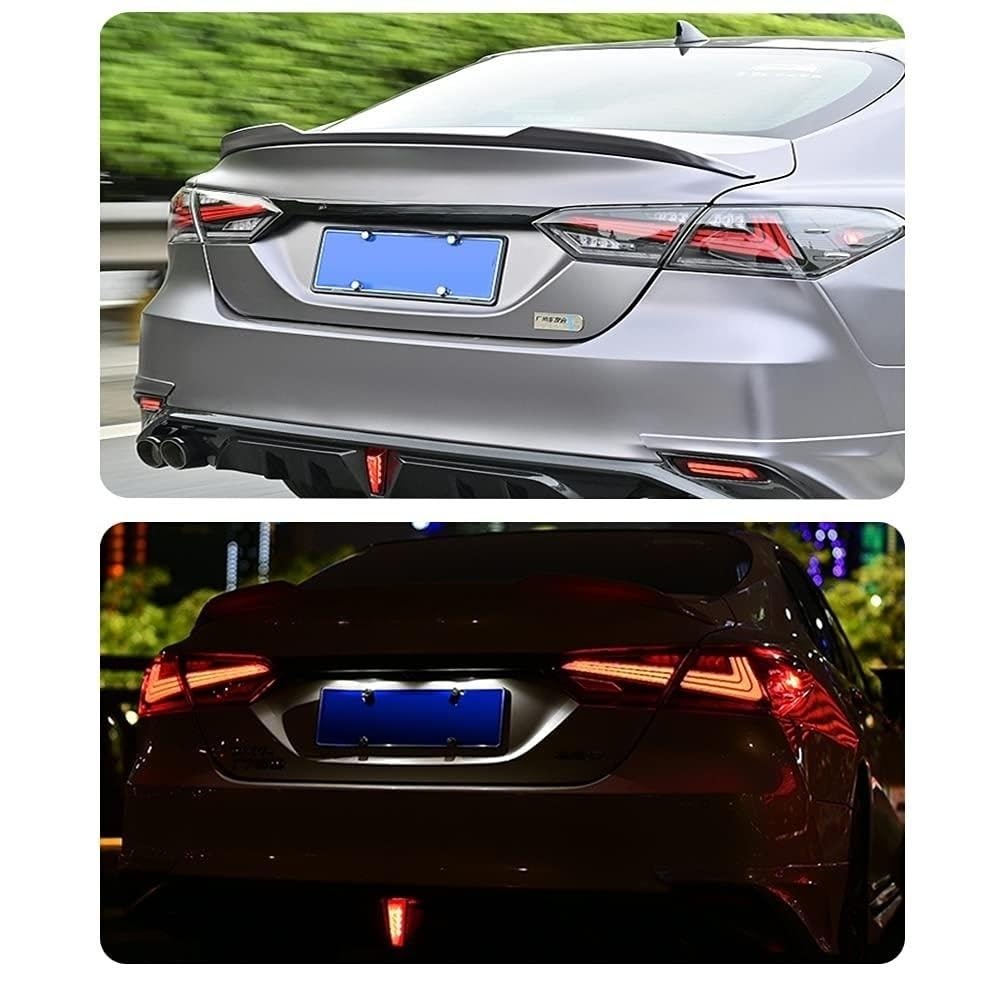 2018-2022 Toyota Camry LED Tail Lights - Clear Lens with DRL, Brake & Turn Signals | Animated Rear Lamps Assembly | Perfect for Night Driving & Car Customization