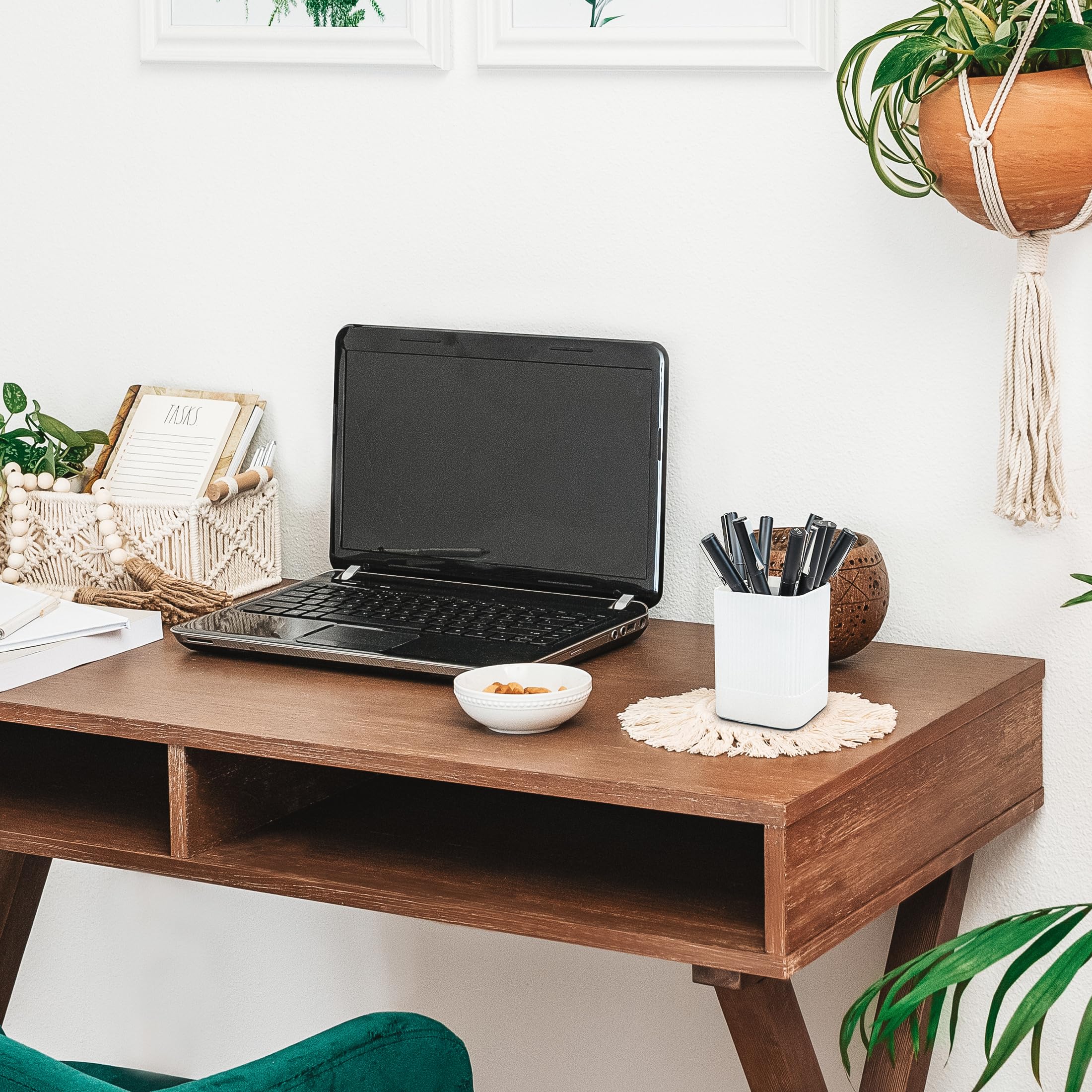 KIBAGA Modern Concrete Pen Holder - Aesthetic Desk Organizer for Pencils, Pens & Office Supplies | Stylish Office Decor & Functional Workspace Accessory for Home, Office & Study Room