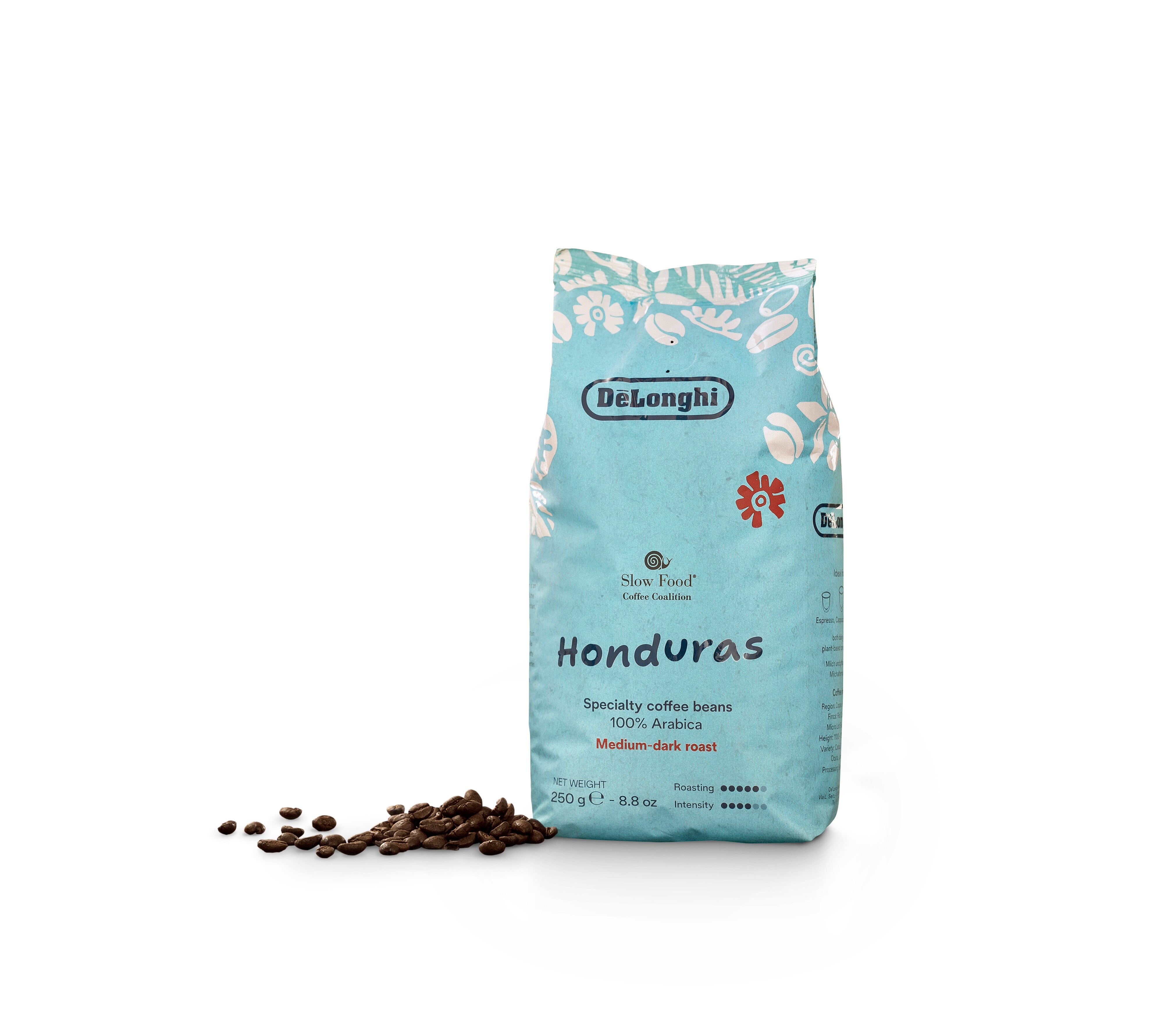 De'Longhi DLSC620 Honduras Medium-Dark Roast Coffee Beans 250g - Premium Gift for Coffee Lovers - Perfect for Home Brewing & Office Use