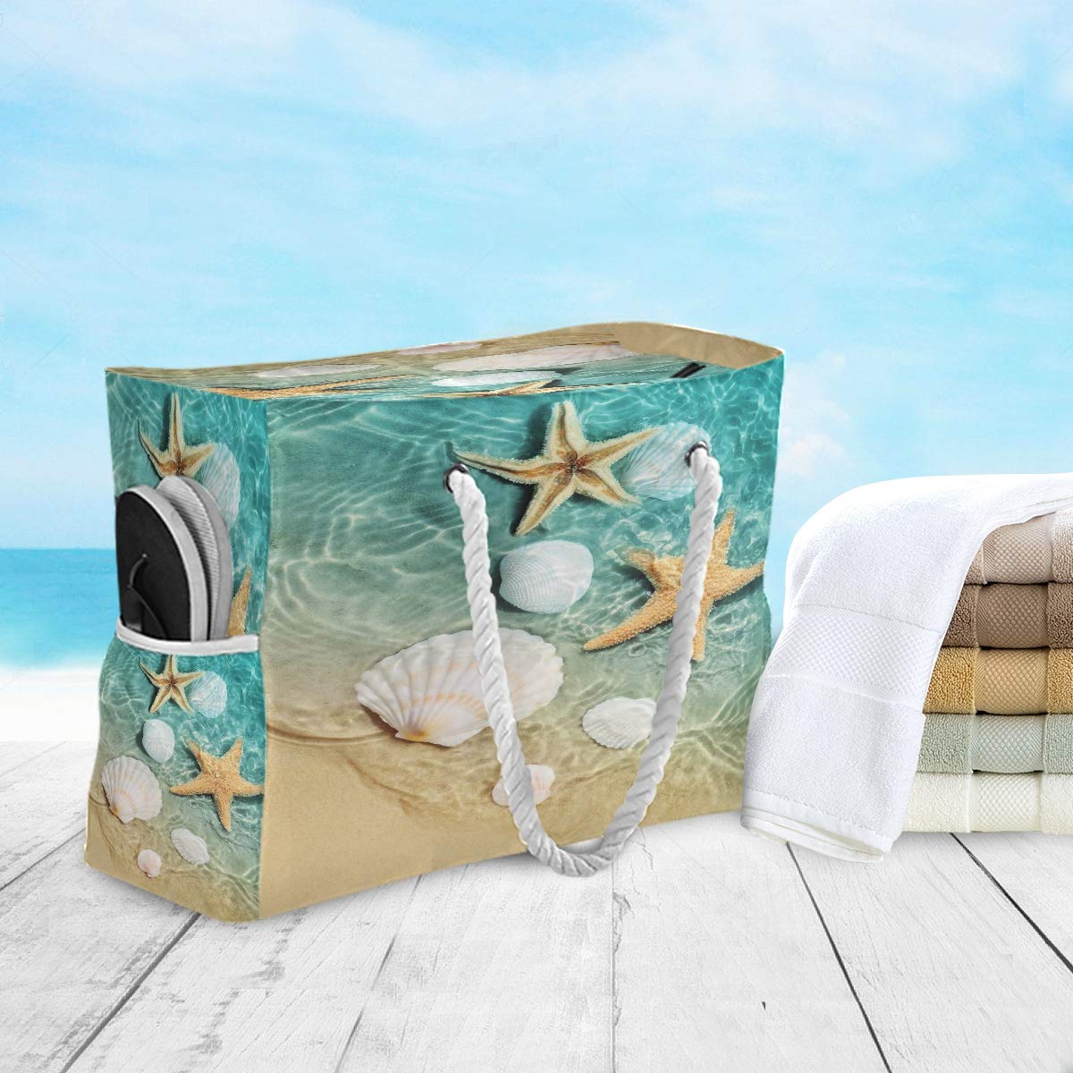Senya Large Canvas Beach Tote Bag - Water Resistant Shoulder Bag for Women, Gym, Travel & Daily Use | Perfect for Pool, Shopping & Vacation Essentials