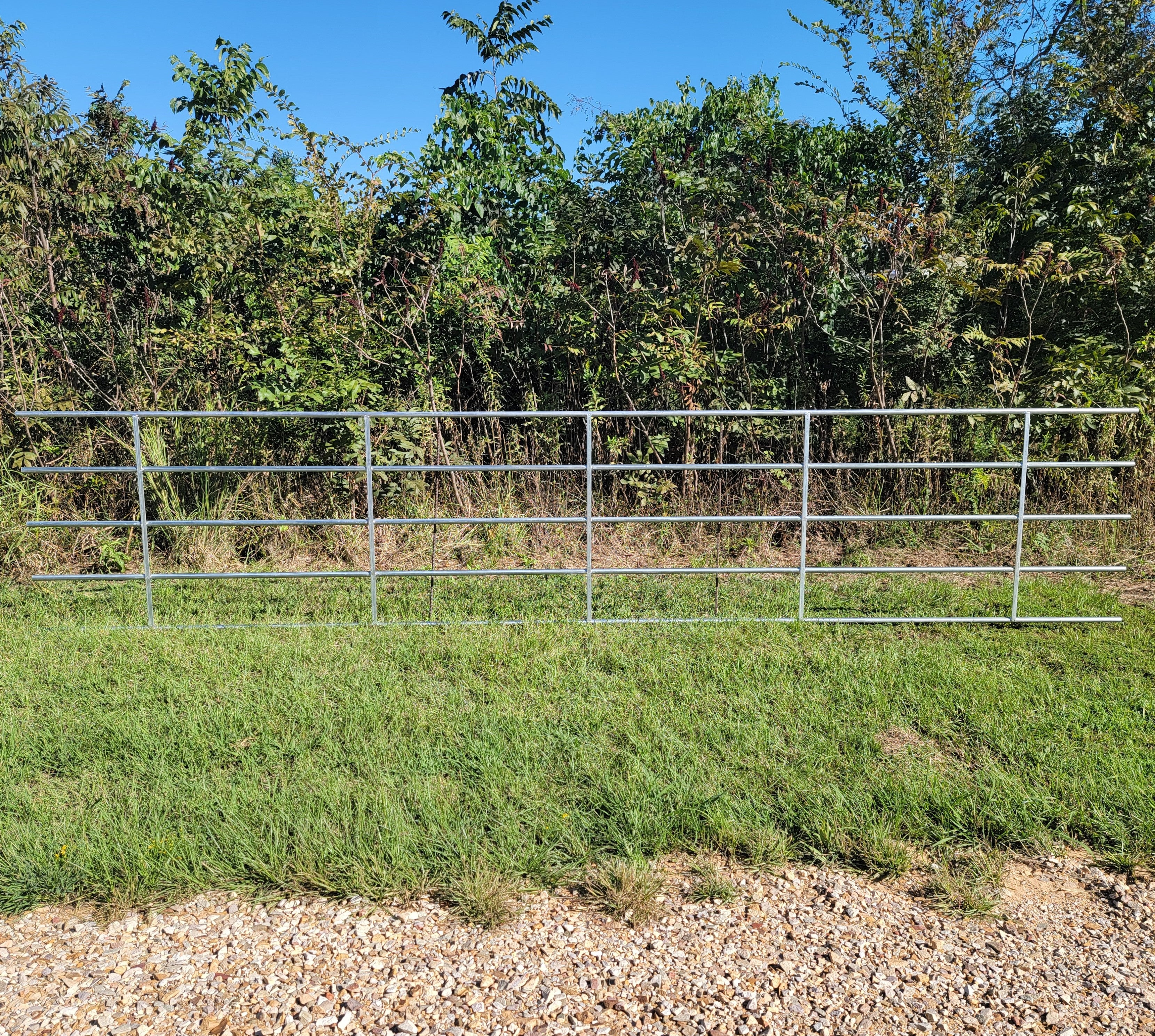 20 Ft Galvanized Steel 5-Rail Continuous Fencing Panel - Heavy Duty Farm Fence for Pasture, Garden & Property Boundary Protection