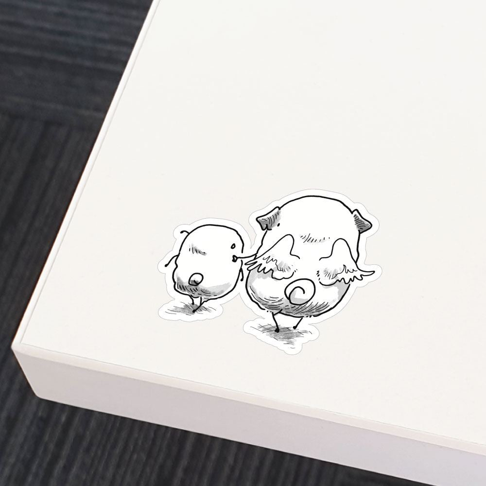 Angel Pugs Sticker Decal - Cute Dog Vinyl Decals for Laptops, Water Bottles & Car Windows - Perfect for Pet Lovers & DIY Crafts