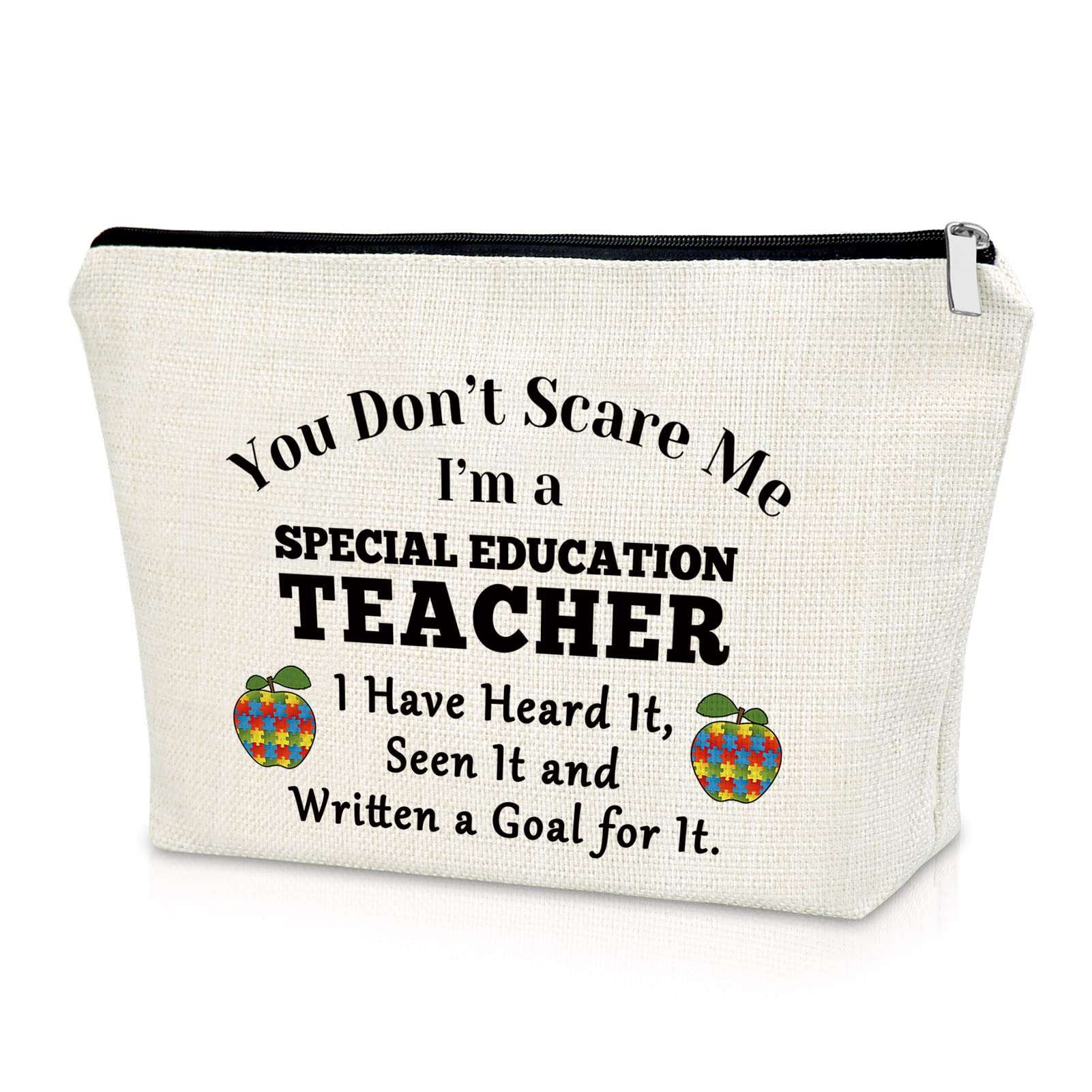 **Special Education Teacher Appreciation Gift - Makeup Bag & Cosmetic Organizer for Autism Teachers, Thank You & Retirement Gift - Travel Pouch for School, Work & Daily Use**