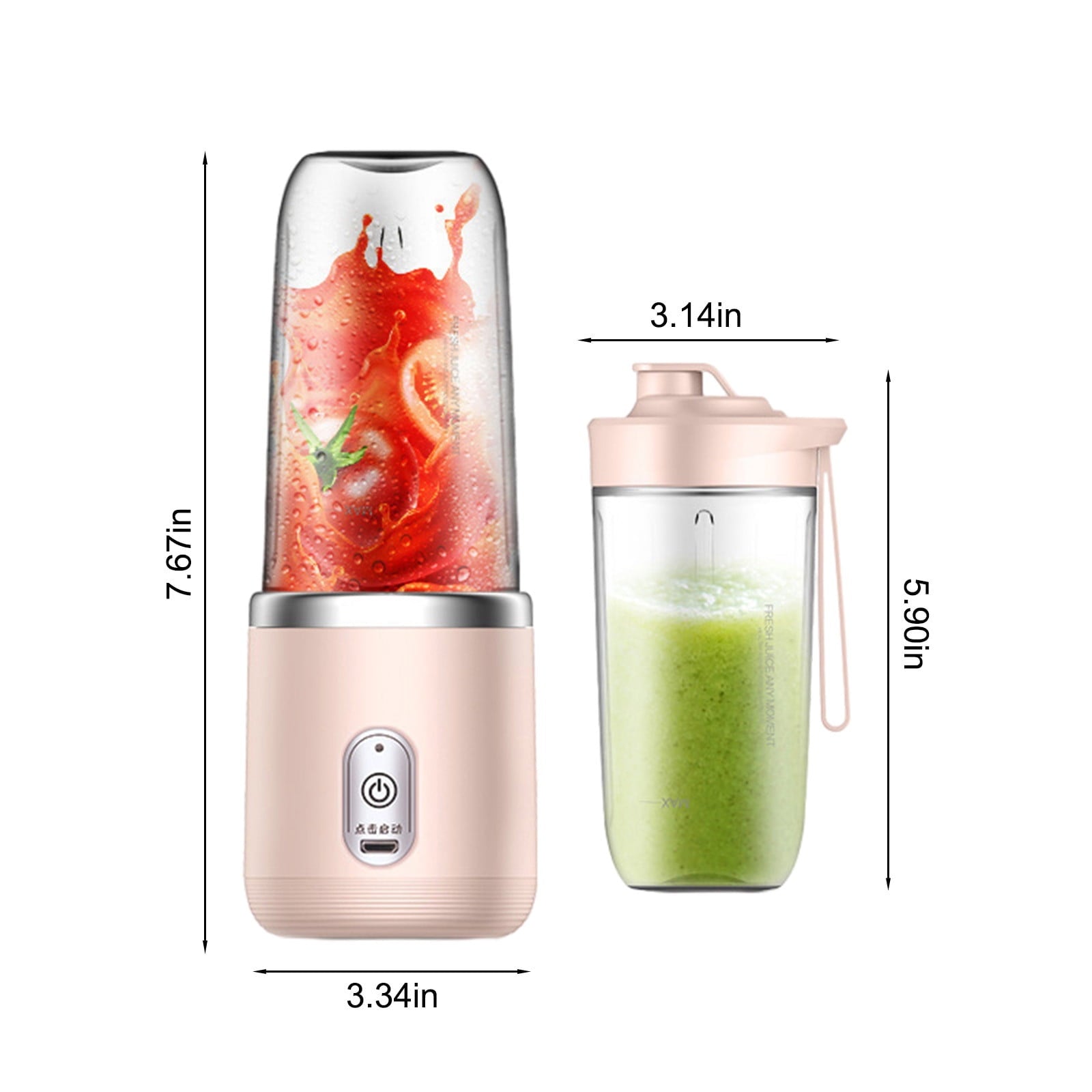 Portable USB Rechargeable Juicer Cup - Pink Mini Blender for Smoothies, Juices & Shakes | Compact & Powerful Travel Blender | Perfect for Gym, Office & Outdoor Adventures