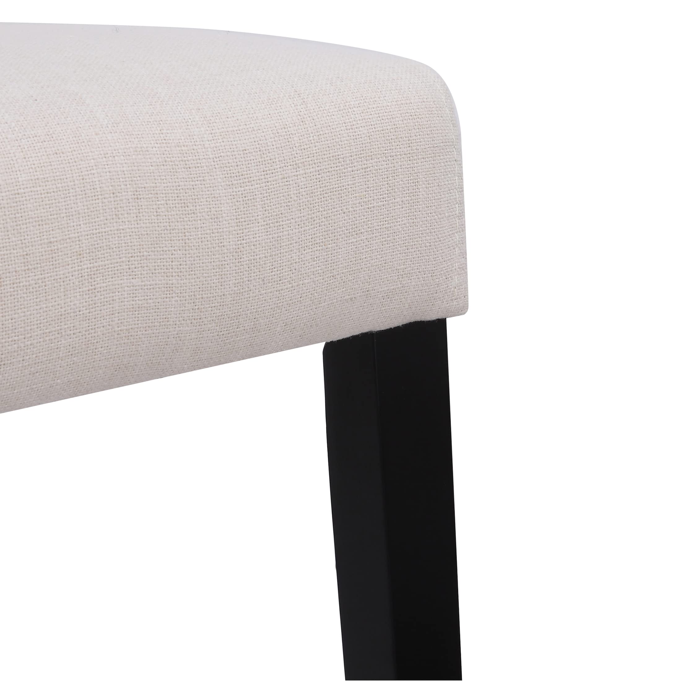 WestinTrends Linox Upholstered Dining Room Chairs Set of 2 - Modern Parsons Kitchen Chairs with Linen Fabric & Solid Wood Legs, Beige - Perfect for Dining Tables & Home Decor