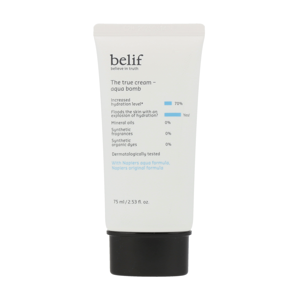belif The True Cream Aqua Bomb 75ml Hydrating Moisturizer for Dry Skin | Korean Skincare | Day & Night Face Cream for Glowing Complexion | Perfect for Travel & Daily Hydration Routine