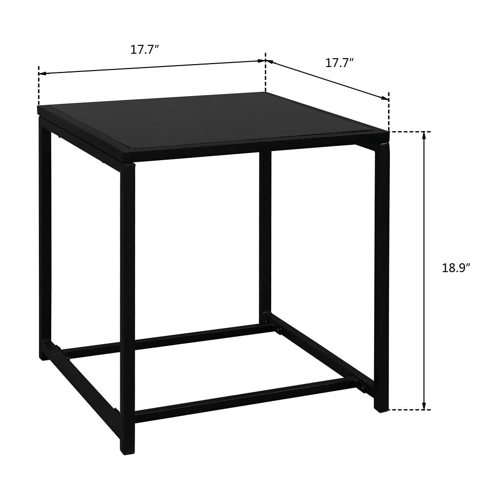Modern 2-Piece Coffee Table & Rocking Chair Set - Black Rattan Bistro Furniture for Patio, Garden, or Living Room Conversation Area