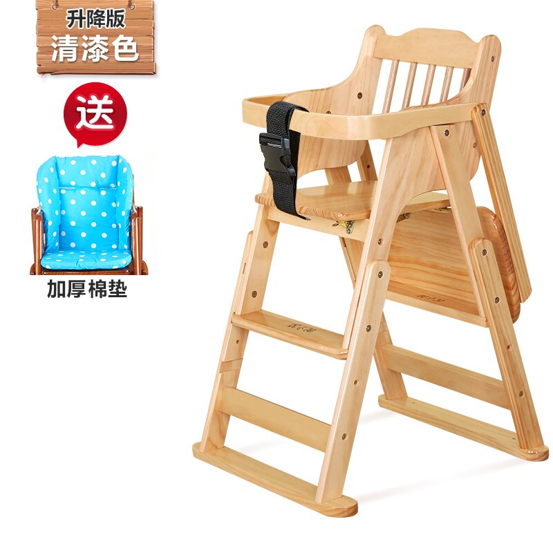 Wooden Baby High Chair - Adjustable Infant Feeding Chair for Safe & Comfortable Mealtime at Home or Restaurant