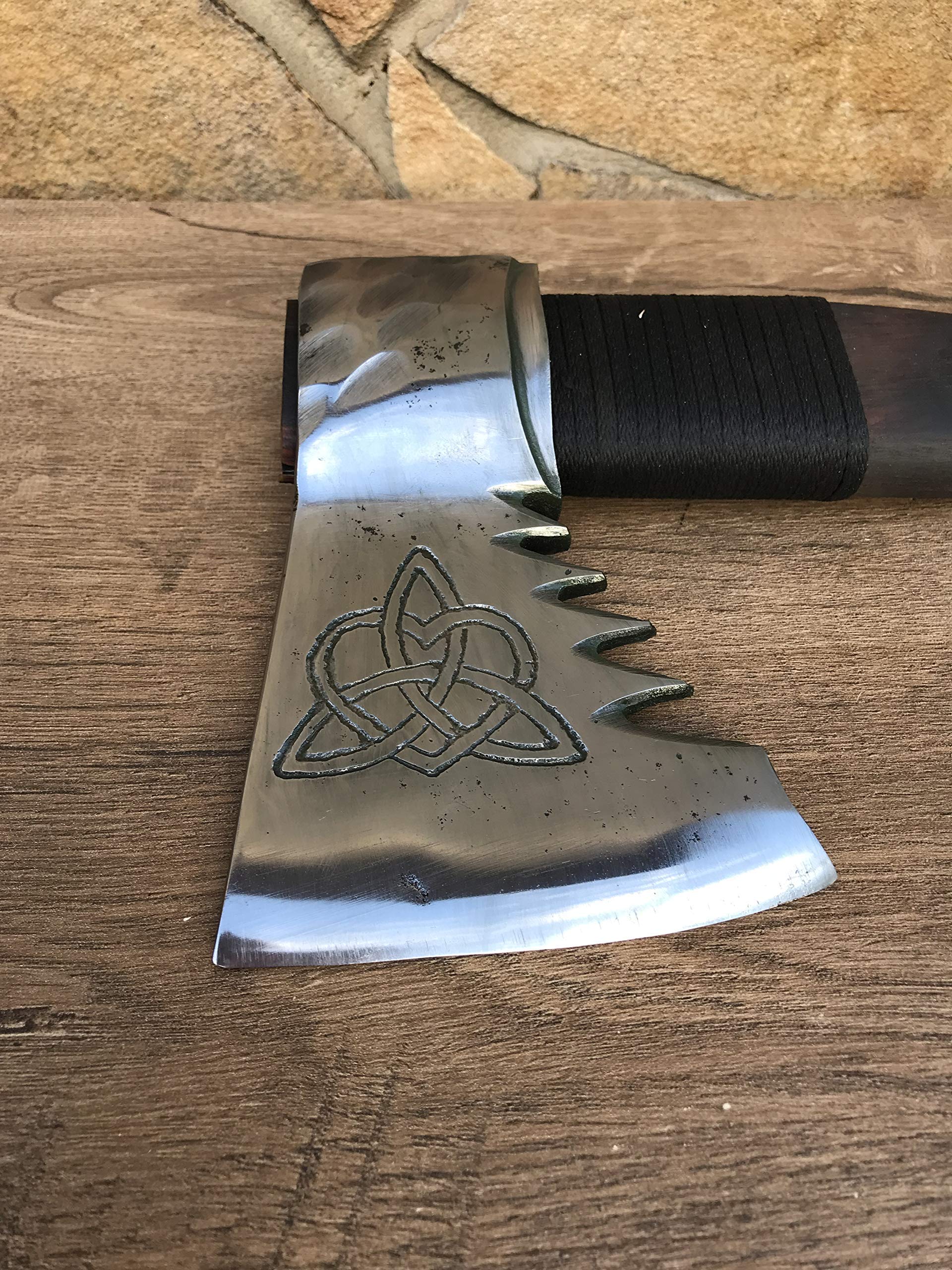 Celtic Love Knot Viking Axe Hatchet - Handcrafted Iron Axe for Men, Unique Manly Gift for Anniversary, Birthday & Special Occasions - Perfect for Outdoor Adventures, Camping & Viking Reenactments