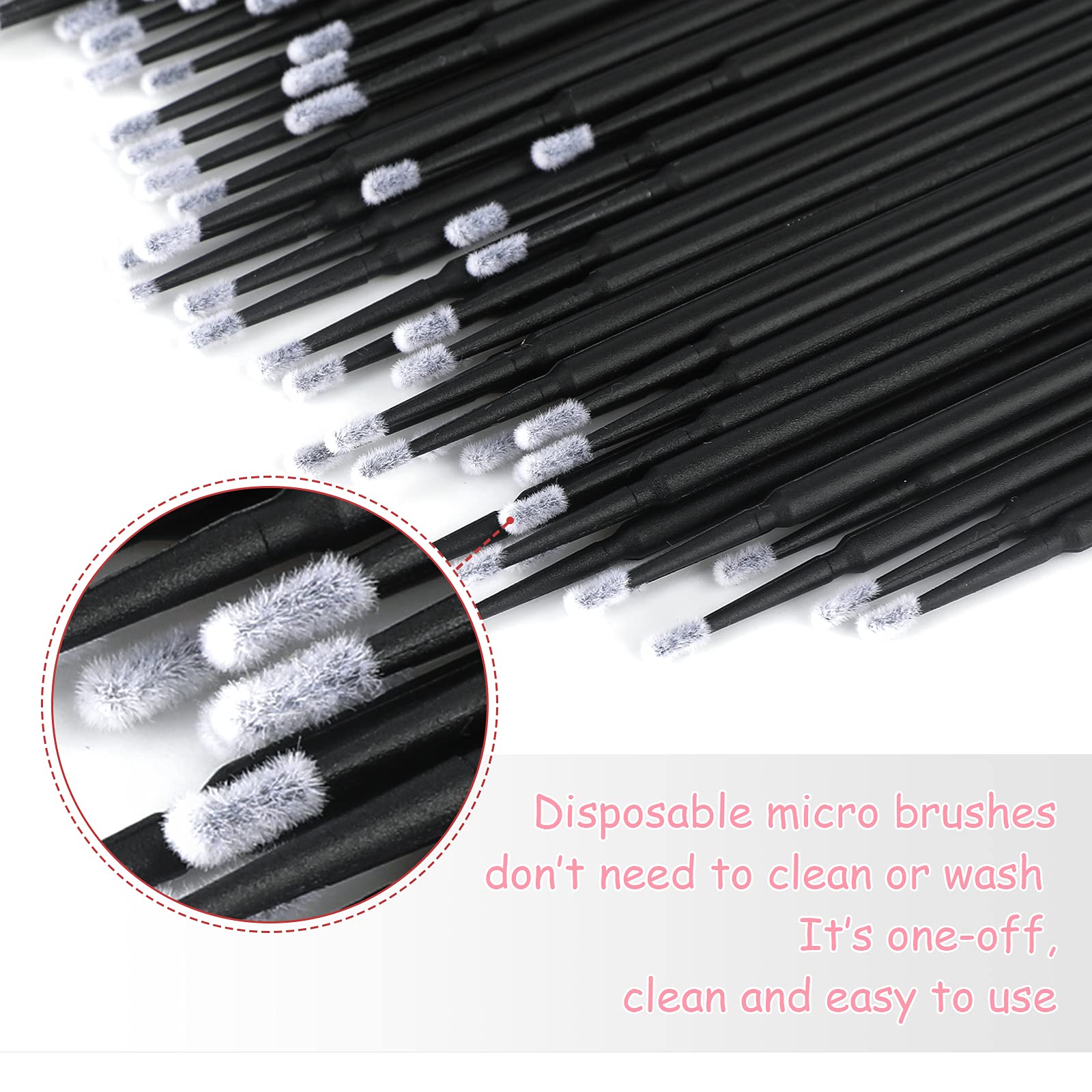 100PCS Disposable Micro Brush Applicators - Black Mascara Wands for Eyelash Extensions, Nail Polish & Crafts | Perfect for Lash Lifts, DIY Beauty & Professional Salon Use