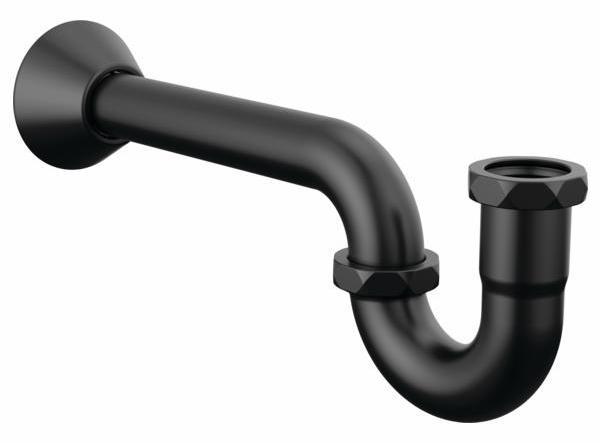 20 Gauge P-Trap with Flange - Matte Black BT031141 BL Brizo - Durable Bathroom Sink Drain Pipe for Modern Home & Commercial Use