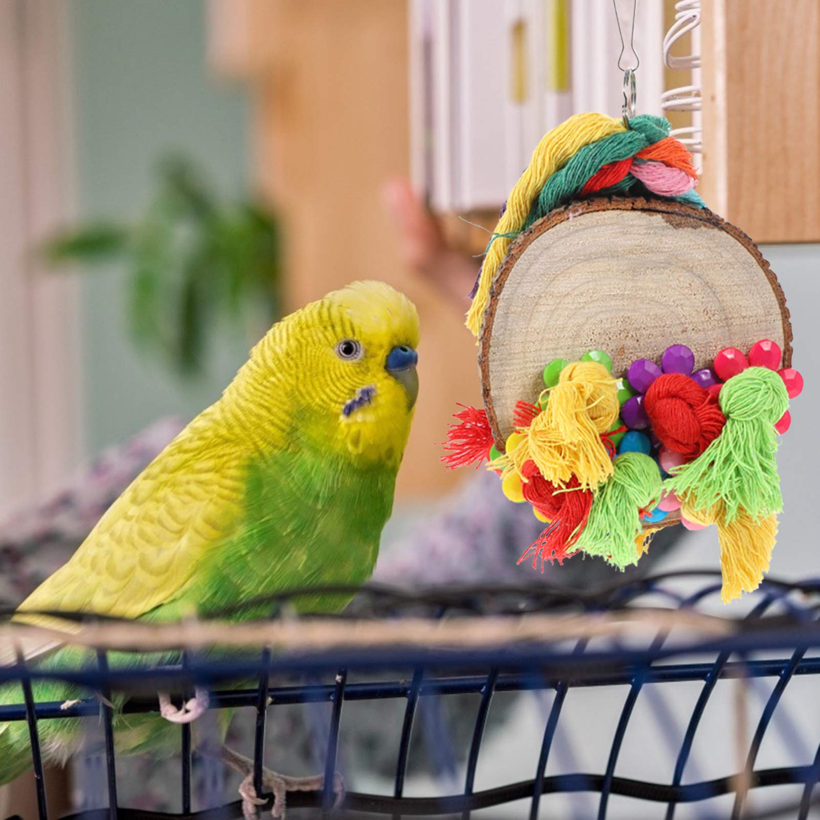 Best Parrot Chewing Toy - Hanging Bird Cage Toy for Parrots, Cockatiels & Pet Birds | Durable Rope Swing Chew Toy for Mental Stimulation & Beak Exercise | Perfect for Cage Enrichment & Playtime