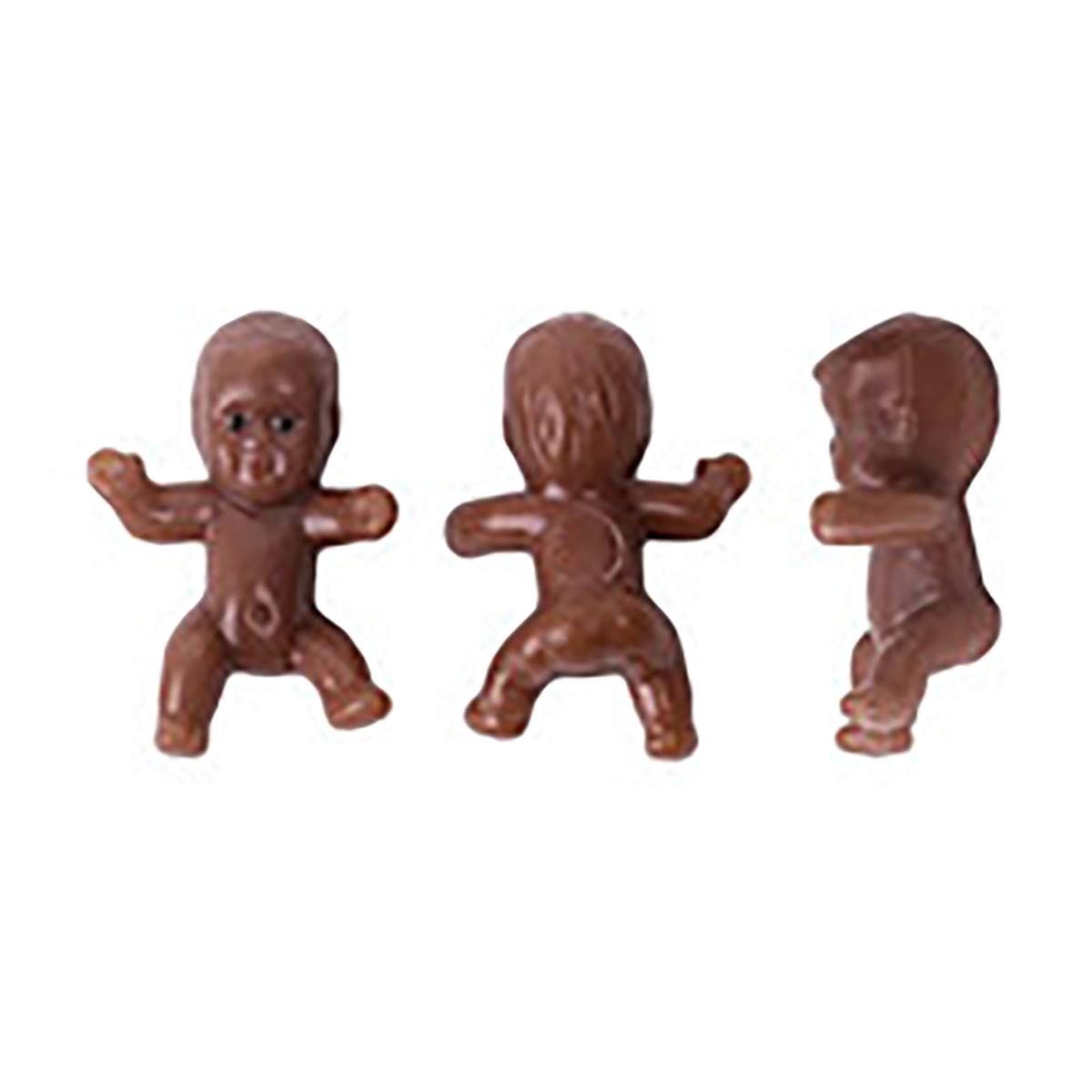 JUXINDA 36-Piece Mini Plastic Baby Cake Toppers for Baby Showers & King Cakes - Non-Edible Party Decorations (Black) - Perfect for Mardi Gras Celebrations, Gender Reveals and Themed Birthday Parties