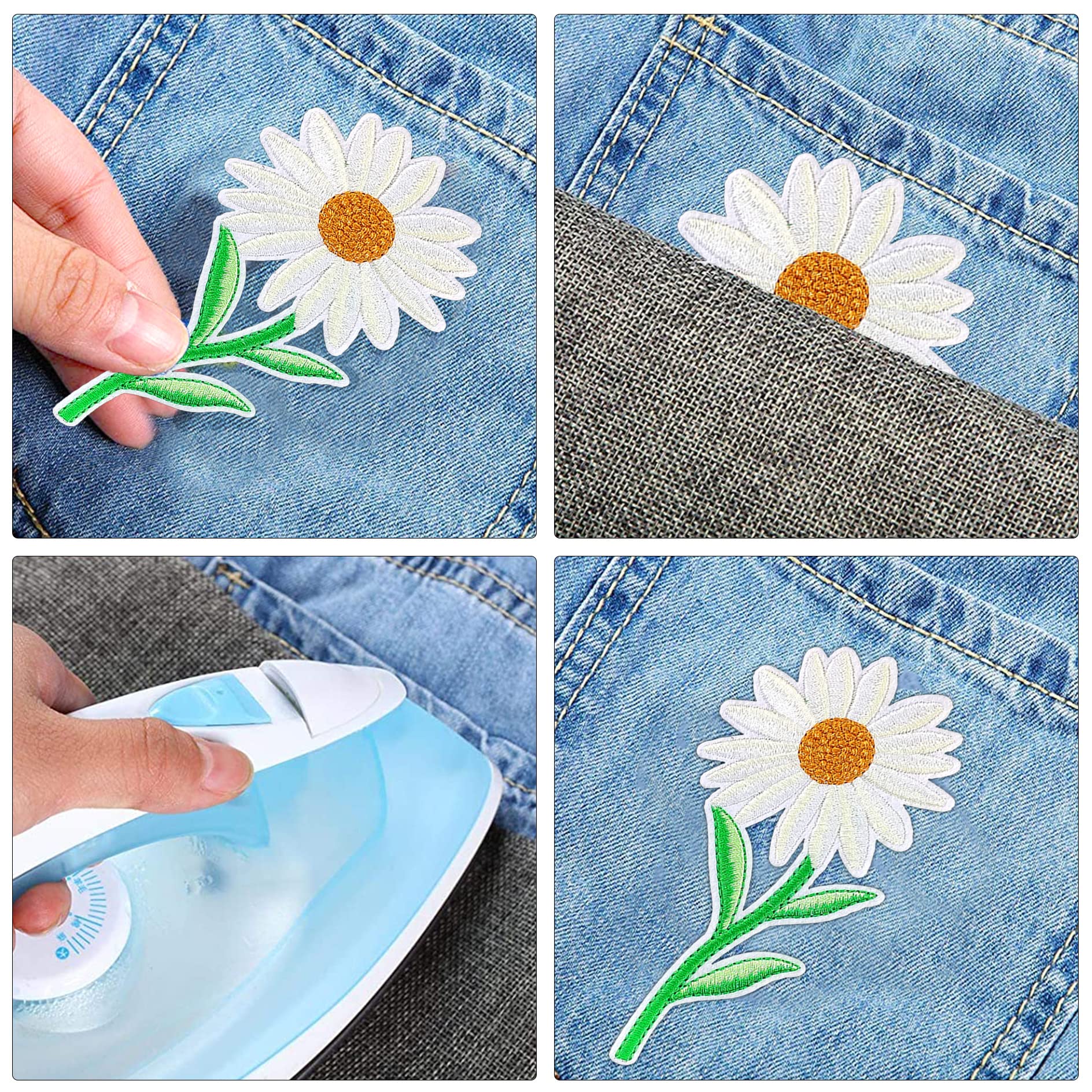 DIY Iron On Patches for Clothing - 35PCS Embroidered Sunflower & Butterfly Patch Set - Cute Sew On Patches for Jeans, Bags, Jackets - Perfect for DIY Crafts, Fashion Upcycling & Personalized Gifts (Ideal for Teens, Kids & Craft Lovers)