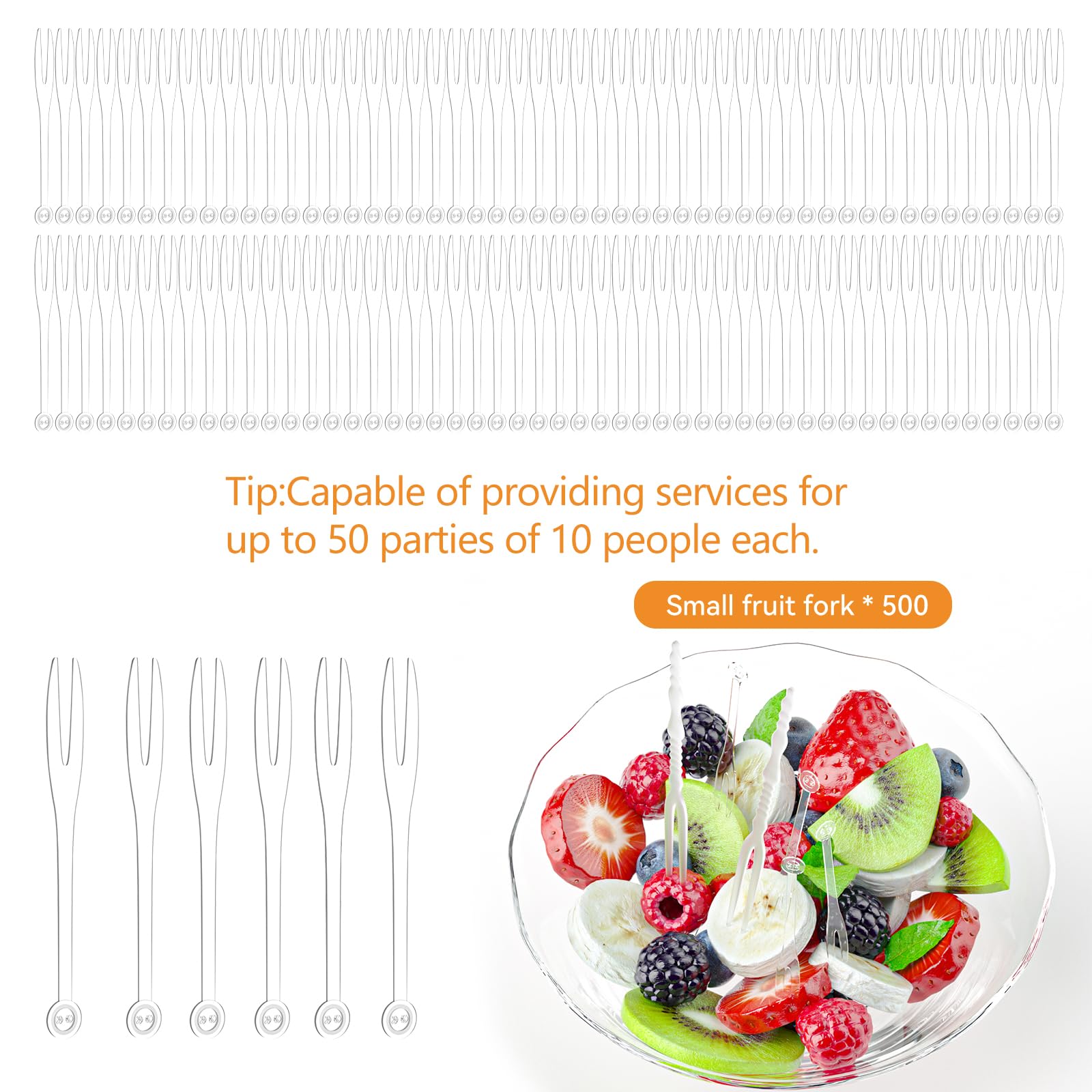 Dimber Chilled Condiment Server with Lid - Ice Cube Tray, 500 Forks, 2 Tongs & 6 Spoons - Versatile Condiment Caddy with Lids for Salad Bars, Mimosa Bars, Fruit Trays & Outdoor Parties
