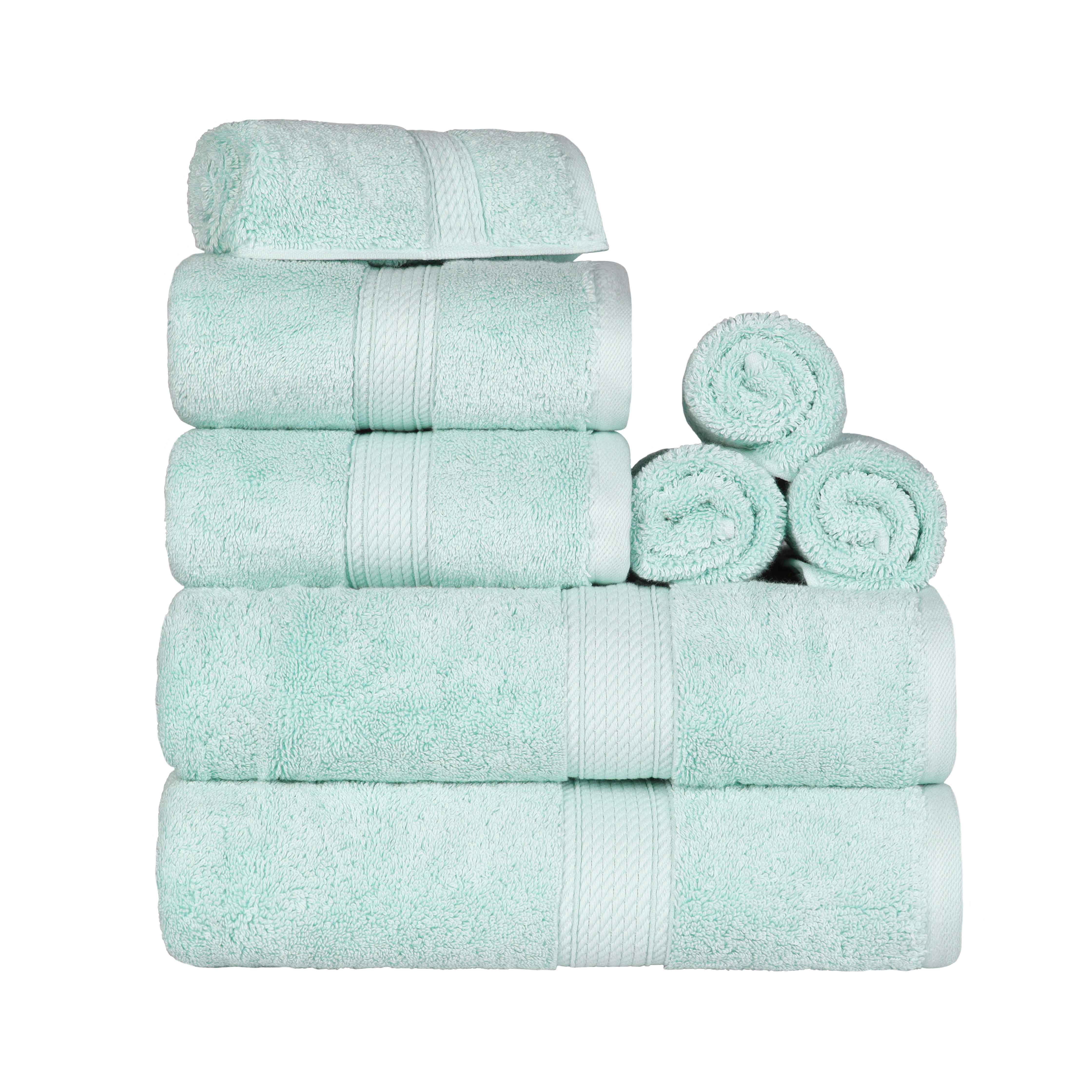 Premium 8-Piece Egyptian Cotton Towel Set - Ultra Soft, Heavyweight & Plush for Bath, Spa & Luxury Home Decor