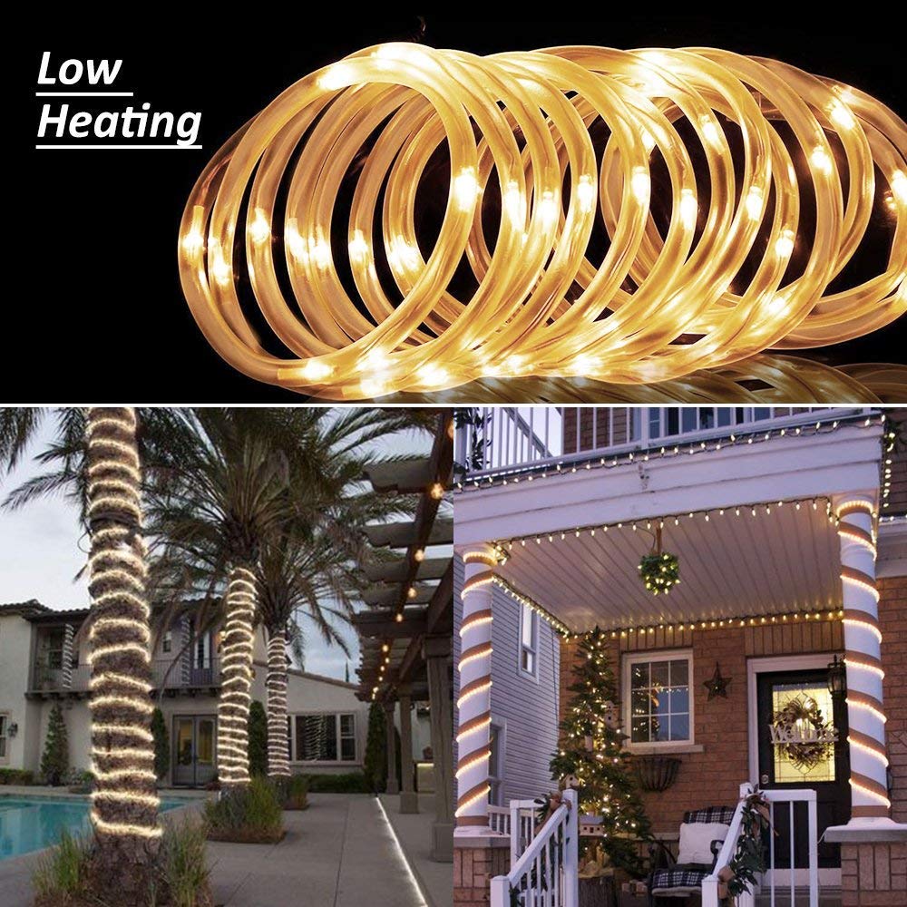 200 LED Solar Rope Lights 72ft Waterproof Outdoor String Lights - Warm White Copper Wire Garden Lighting for Patio, Yard, Wedding & Party Decorations | Perfect for Backyard, Pathway, Fence & Holiday Decor