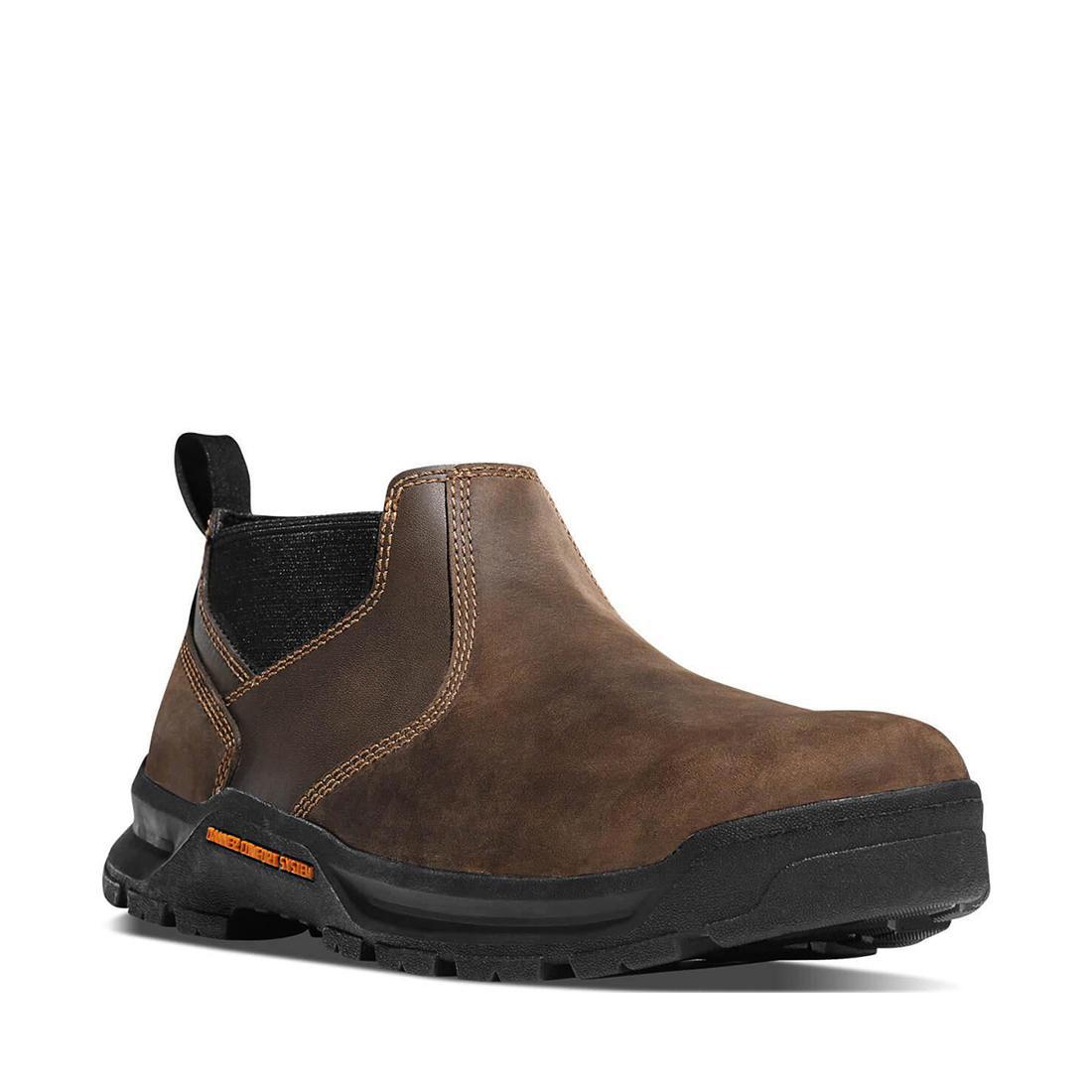 Crafter Romeo 3 Soft Toe Work Boots for Men - Brown Leather Safety Shoes with Slip Resistant Sole - Ideal for Construction, Warehouse & Outdoor Work