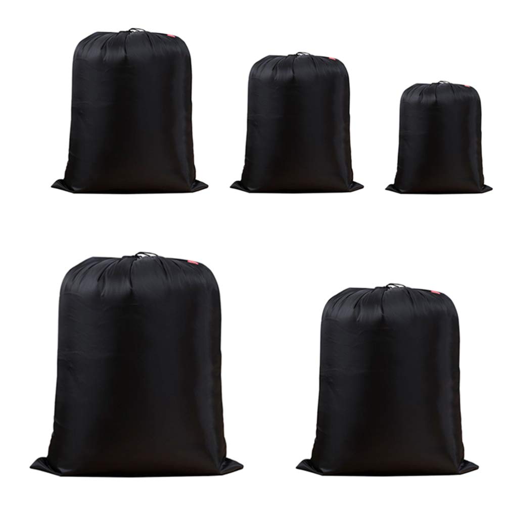 BESPORTBLE 5-Pack Drawstring Laundry Bags - Durable Clothes Storage Organizer for Travel, Gym & Home - Machine Washable for Clothes, Shoes, Toys & Blankets (Multi-Purpose Storage Solution)