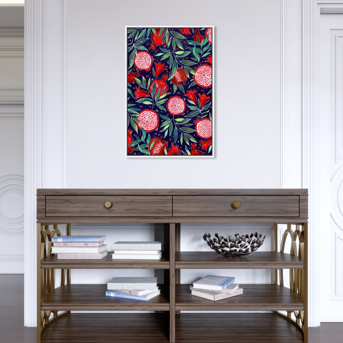 Blooming Tropical Flowers Framed Canvas Wall Art - White Lodge & Cabin Decor for Kitchen, Living Room, Bedroom | Nature-Inspired Home Decor