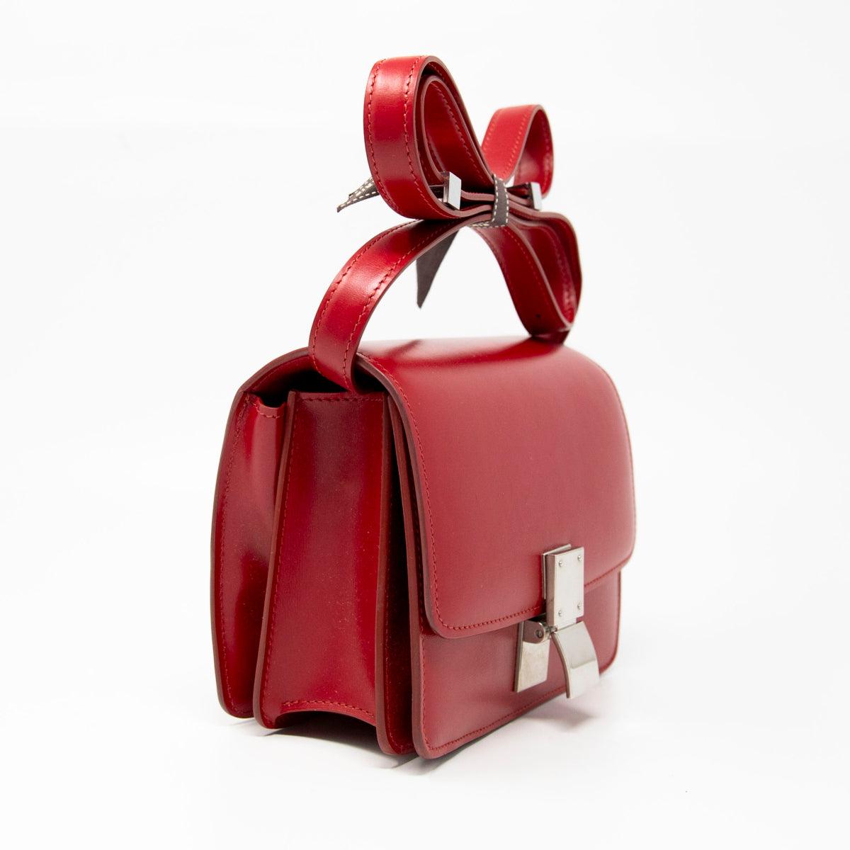 Celine Red Small Box Bag - Genuine Leather Crossbody Purse for Women | Perfect for Date Night, Parties & Everyday Use