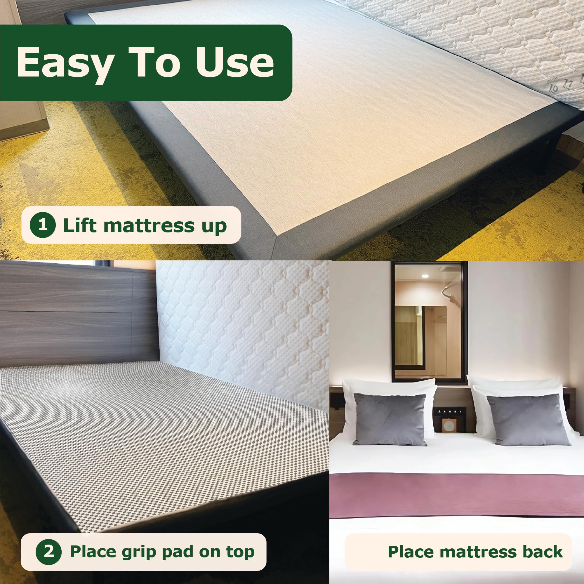 **ECOHomes Non-Slip Mattress Gripper Pad - Queen Size, Anti-Slip Grip Pads for Mattress, Topper, Couch, Sofa & Patio Furniture - Keep Mattress & Cushions Secure & Slip-Free for Better Sleep & Comfort**