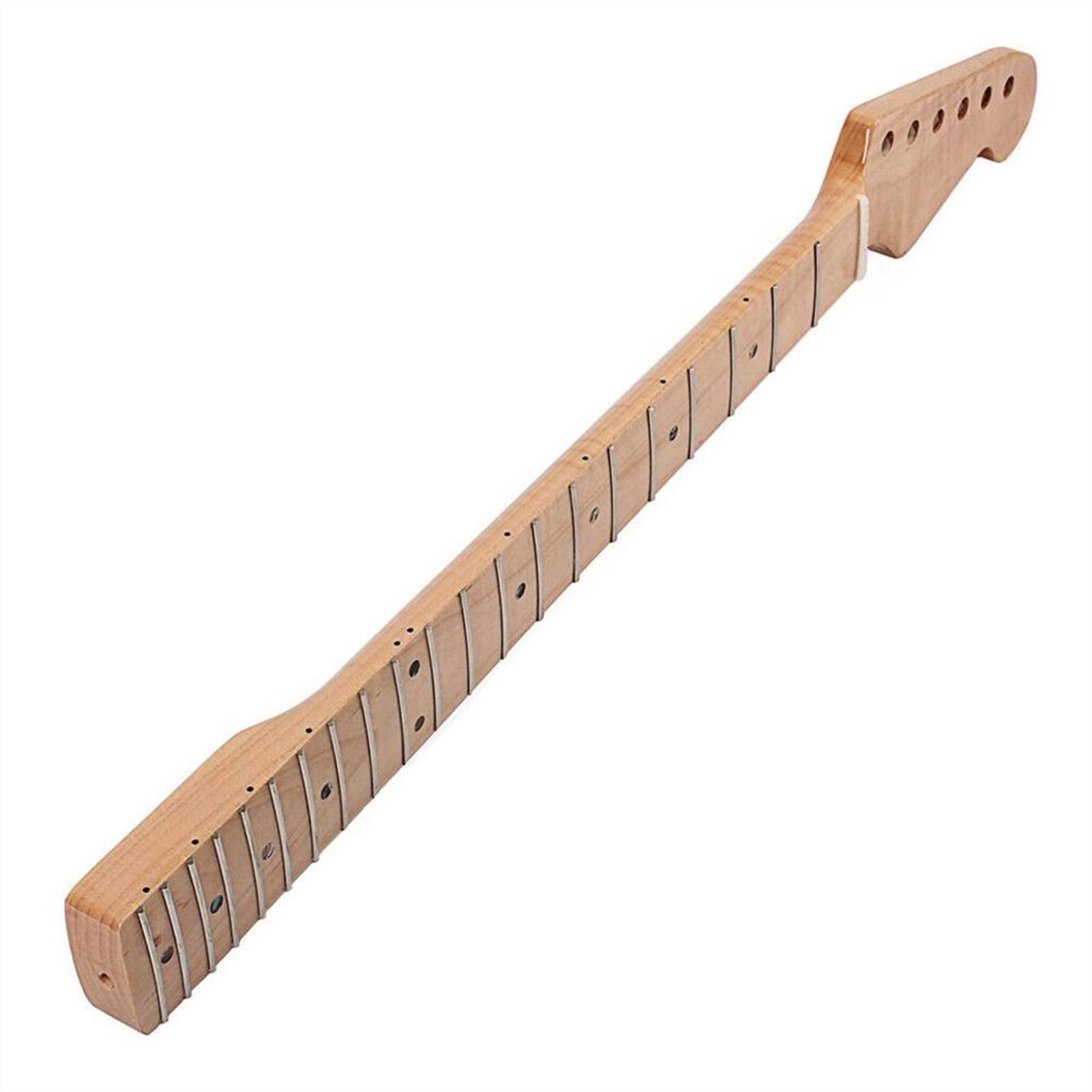 Maple Wood 22-Fret Electric Guitar Replacement Neck for ST Style Guitars - Unfinished Fingerboard | Perfect for DIY Guitar Repair & Custom Builds