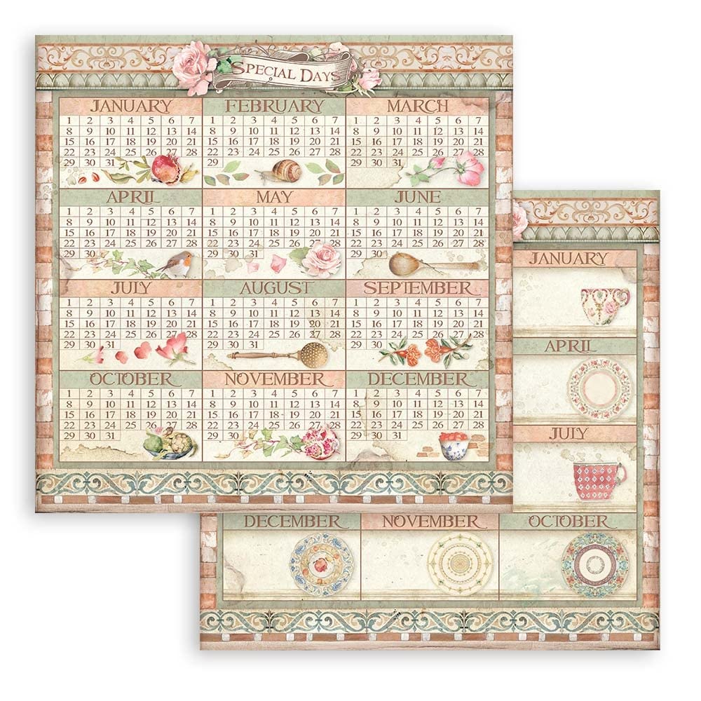 STAMPERIA INTER KFT STAMPERIA DS PAPR12 Calendar - Casa Granada Style Wall Calendar for Home & Office Decor