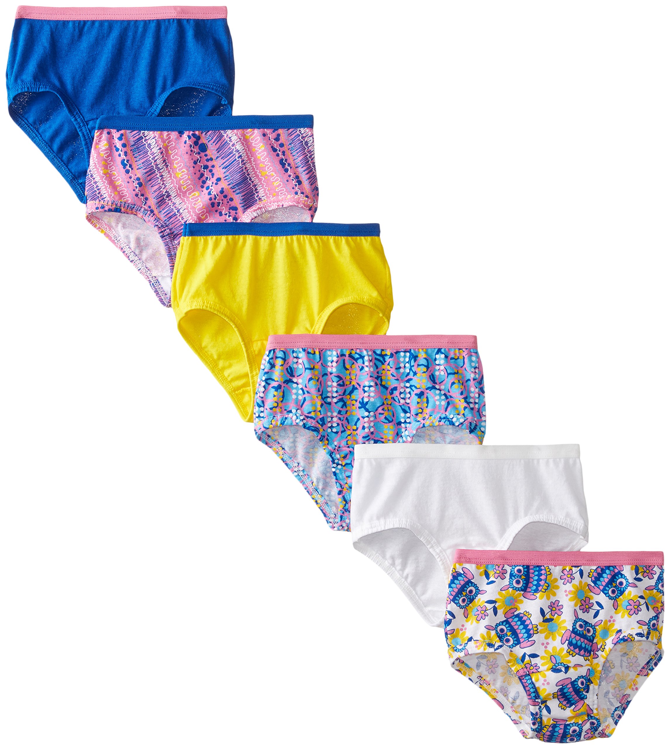 Fruit of the Loom Girls' Cotton Underwear Briefs - 6 Pack Assorted Colors | Soft & Comfortable Underwear for Toddlers & Little Girls | Perfect for School, Playtime & Everyday Wear