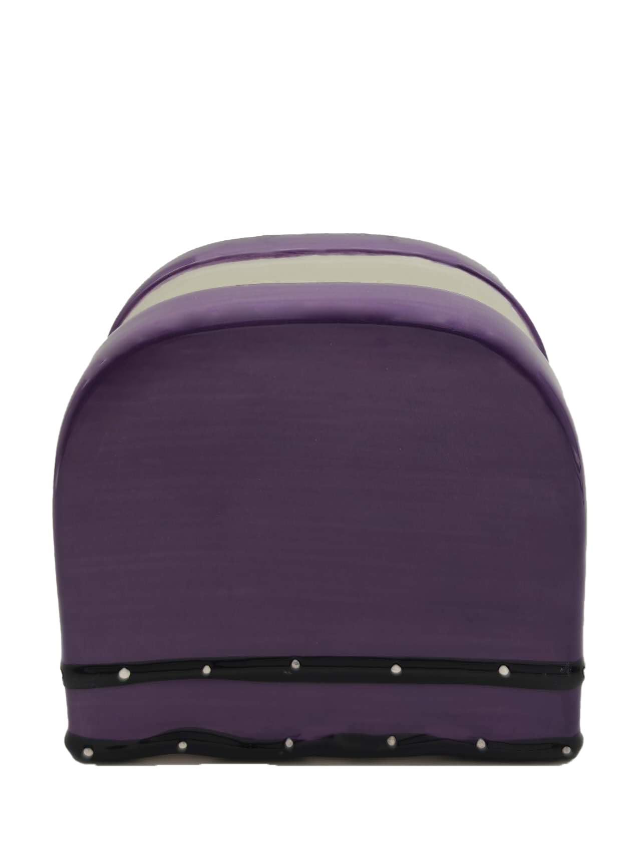 Hand Painted Ceramic Napkin Holder - Tuscany Purple Ruffle Design, 4.75