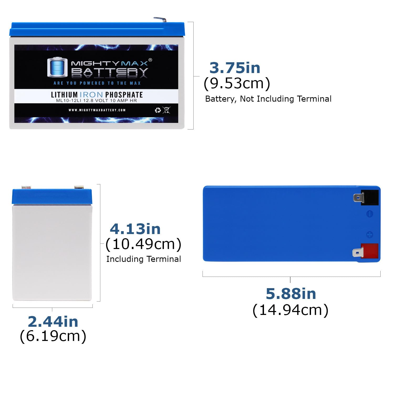 Mighty Max 12V 10AH Lithium Replacement Battery for Aqua Vu Marcum Vexilar Fish Finders - Perfect for Ice Fishing & Underwater Cameras