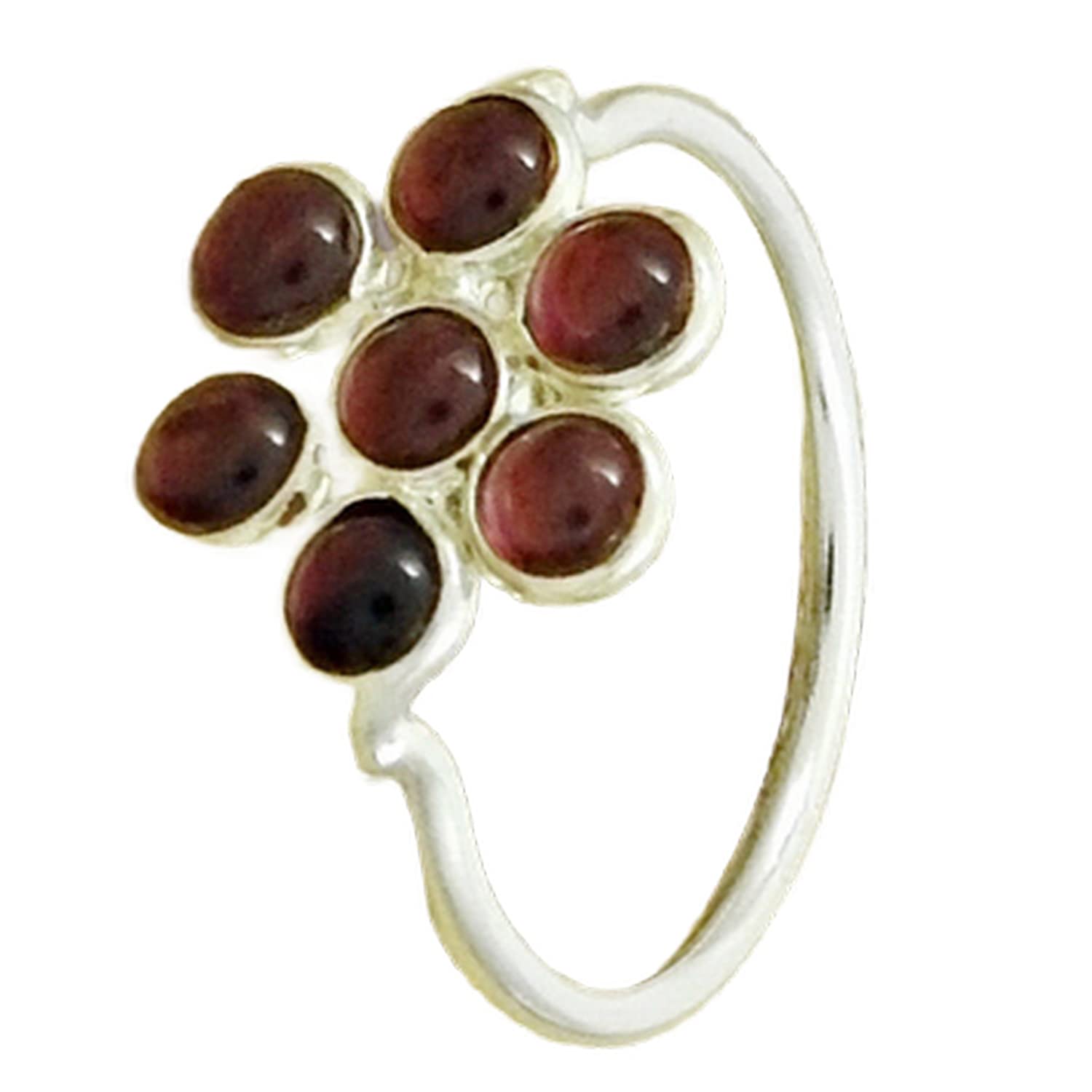 Genuine Garnet Gemstone Ring for Women - Natural Semi Precious Stone Jewelry - Elegant Wedding, Anniversary & Valentine's Day Gift - Perfect for Romantic Occasions, Birthday Presents & Special Celebrations (Garnet, Size 7)