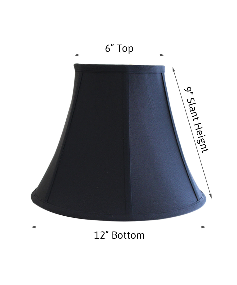 12W x 10H Bold Black Lampshade with Gold Lining - Classic Bell Shade for Table Lamps, Floor Lamps & Bedroom Lighting - Perfect for Living Room, Bedroom or Office Decor