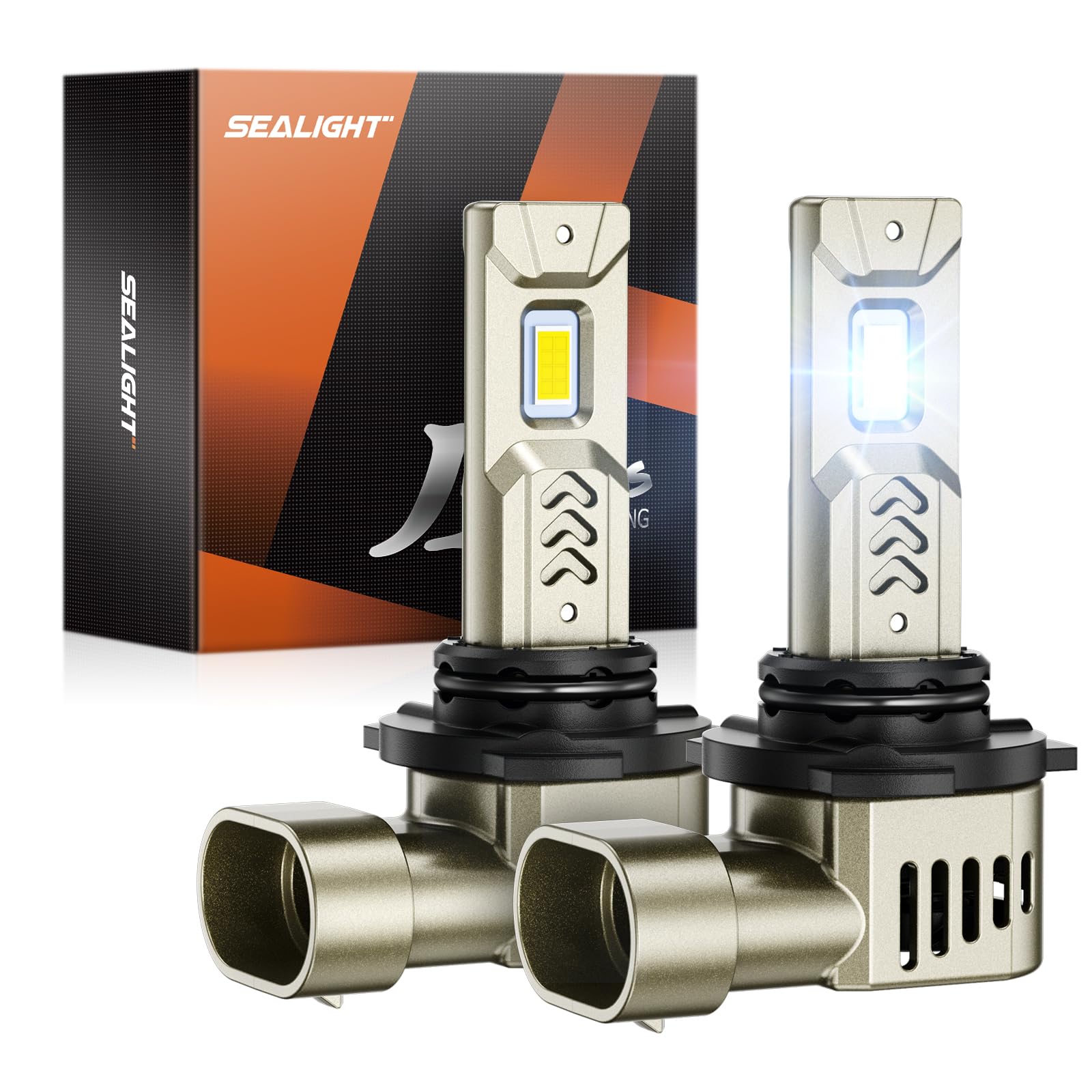 SEALIGHT 9006/HB4 LED Fog Light Bulbs - 34000LM Super Bright 6500K Cool White - Plug and Play Direct Replacement - IP68 Waterproof - Pack of 2 - Perfect for Night Driving & Foggy Conditions