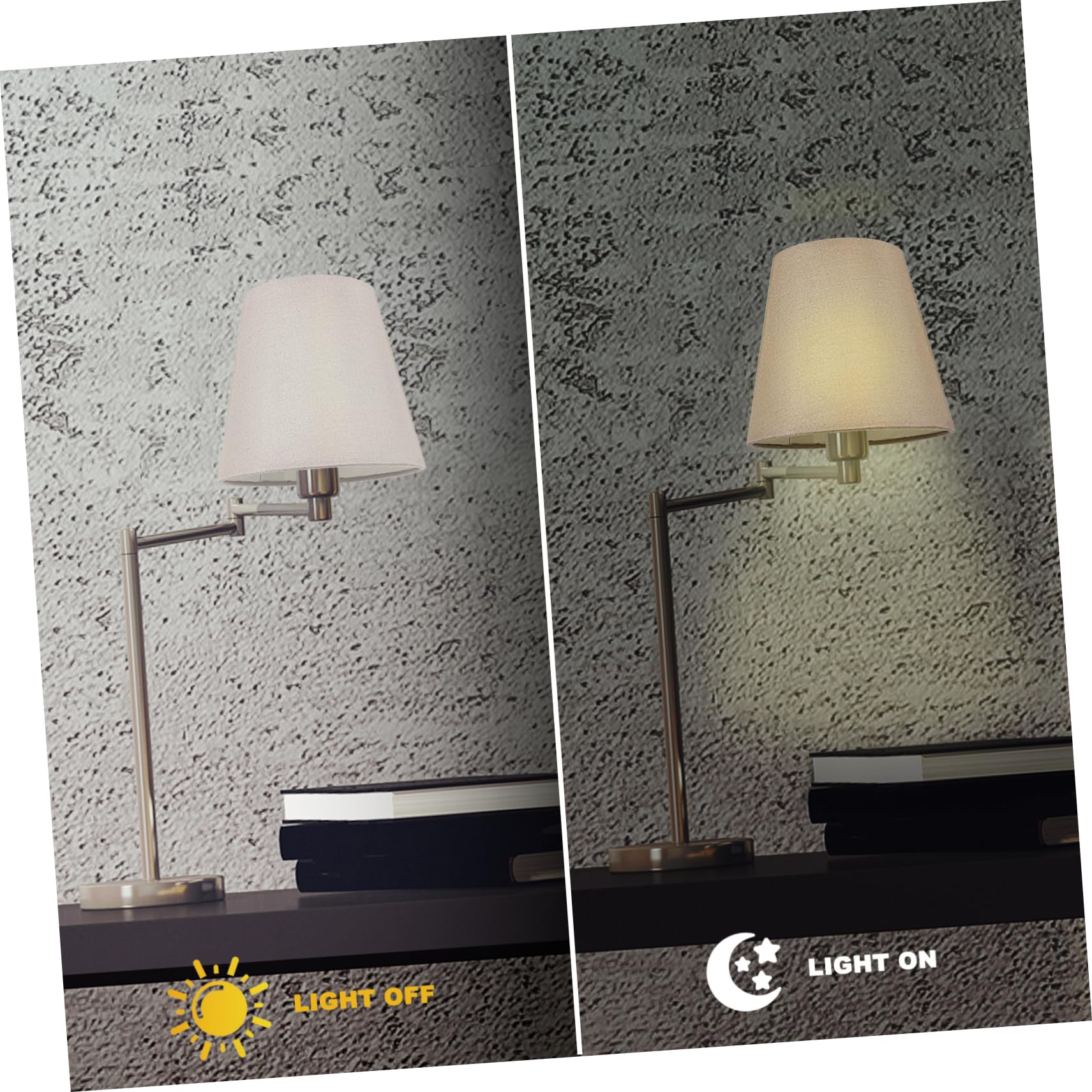 Uonlytech Clip On Fabric Lamp Shade - Drum Chandelier & Hardback Lampshade for Table, Floor, Wall Lights - Perfect for Bedroom, Restaurant & Hotel Decor (White/Beige)