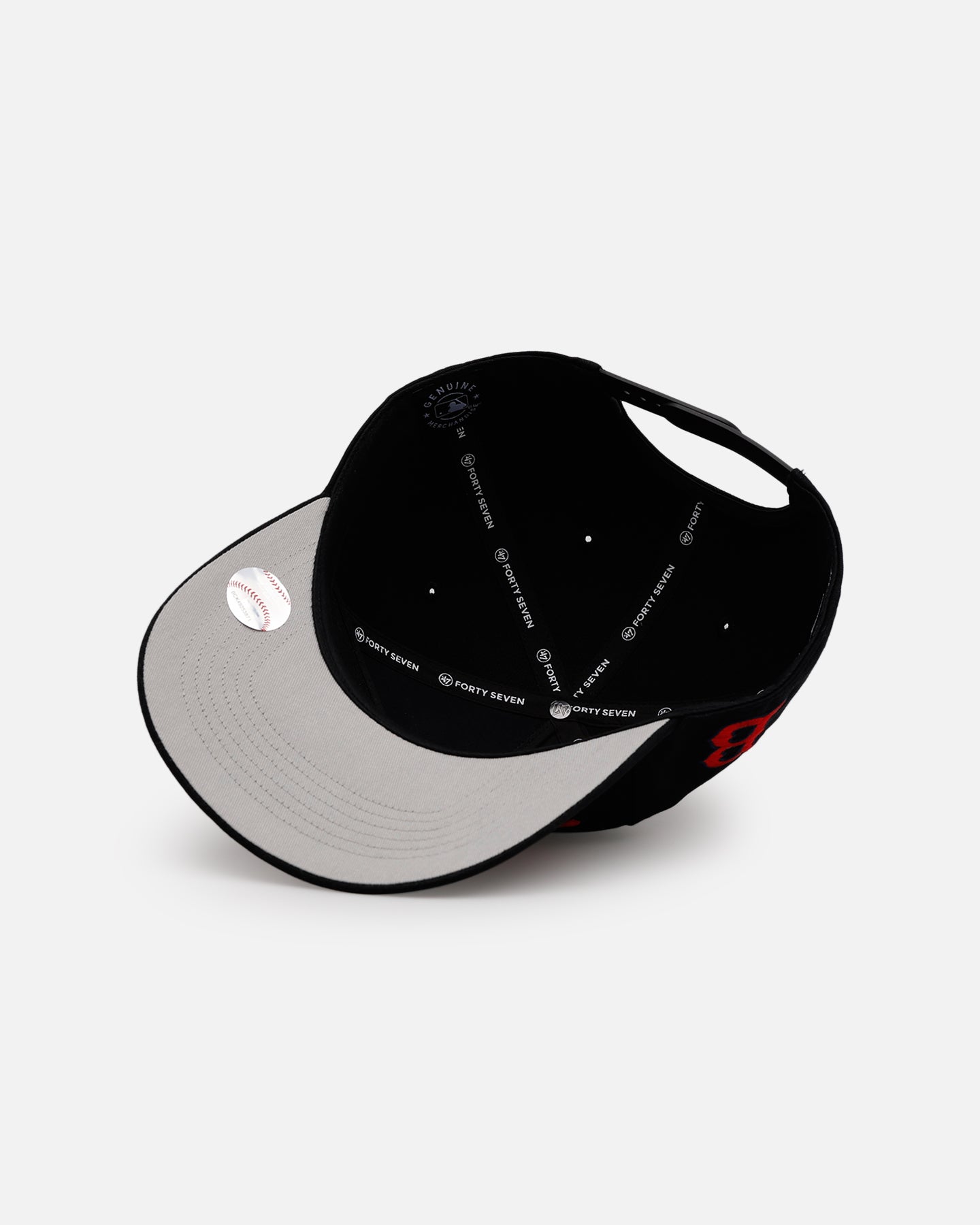 47 Brand Boston Red Sox 'Black Dome Script' Snapback Hat - Adjustable Hitch Back Closure - Official MLB Licensed Cap - Perfect for Baseball Games, Streetwear & Casual Outfits