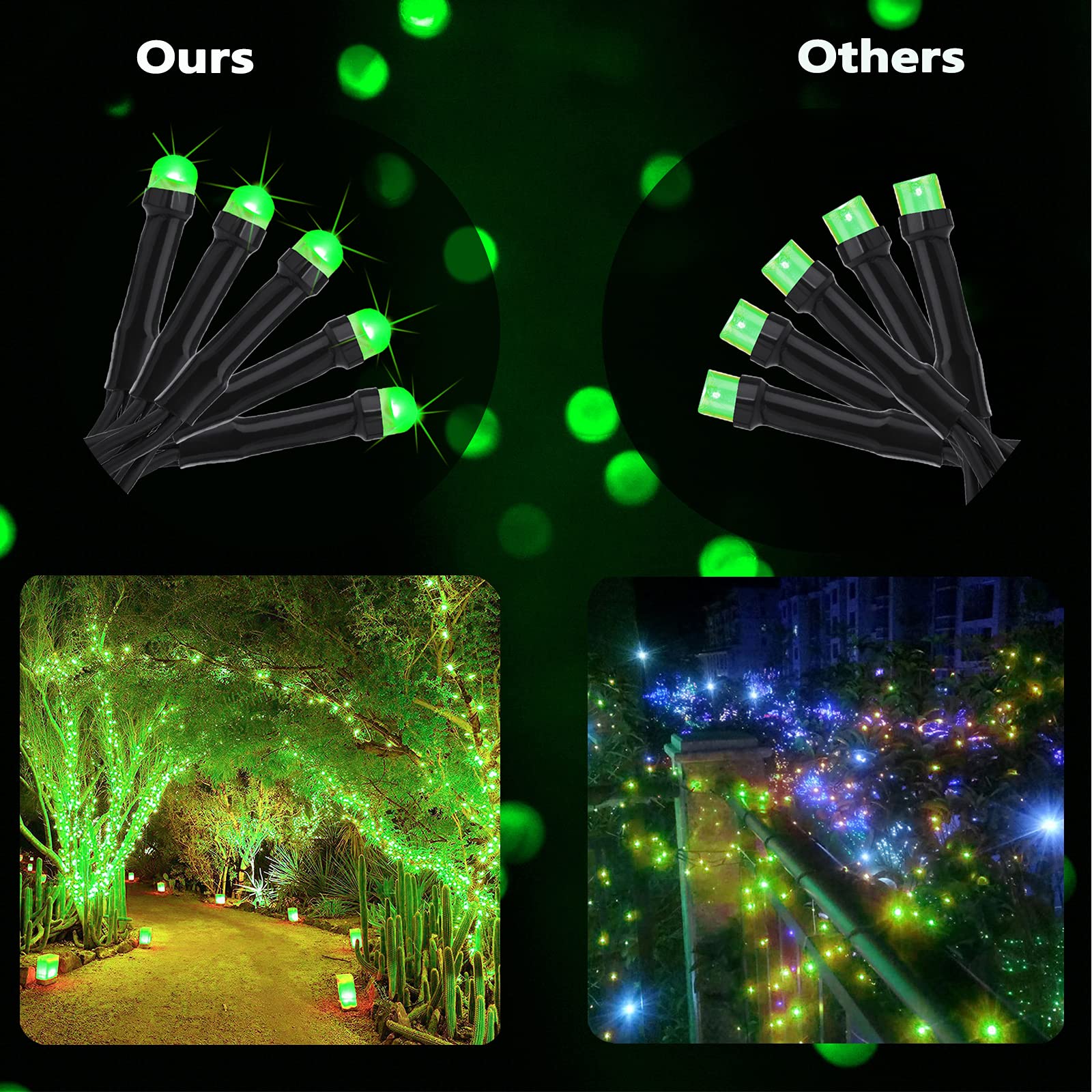 350 LED Solar String Lights Outdoor - 121ft Waterproof Fairy Lights with 8 Modes for Garden, Yard, Patio, Party, Wedding & Holiday Decor | Solar Powered Outdoor Lighting for Romantic Nights, Backyard Ambiance & Special Events (Green)