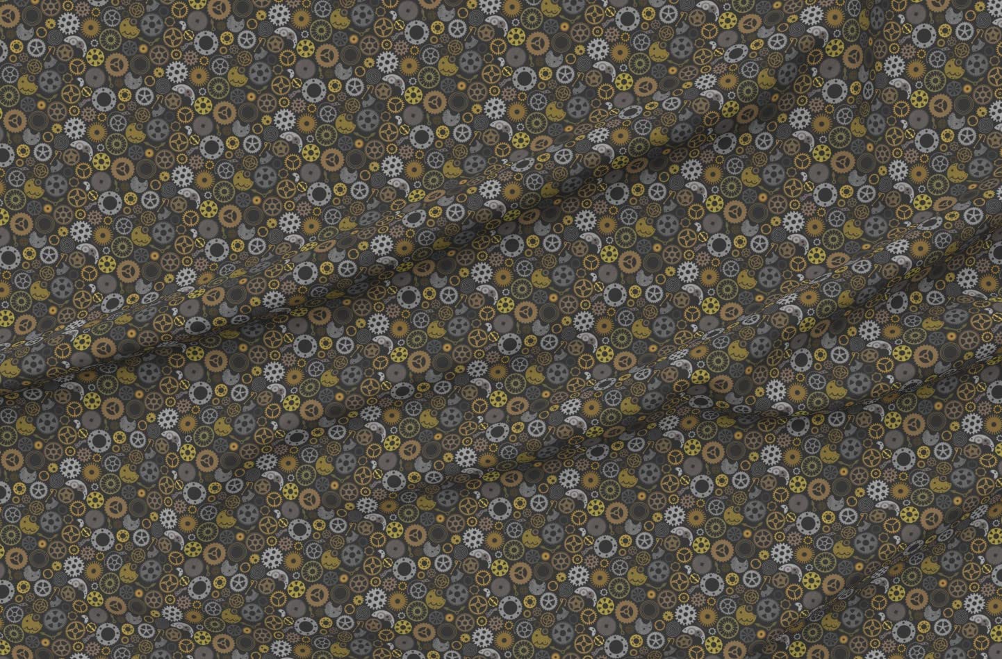 Steampunk Gray Bronze Printed Minky Fabric by The Yard - Soft Plush Material for Sewing Baby Blankets, Quilt Backing & DIY Crafts - Perfect for Steampunk Costumes, Home Decor & Gift Making