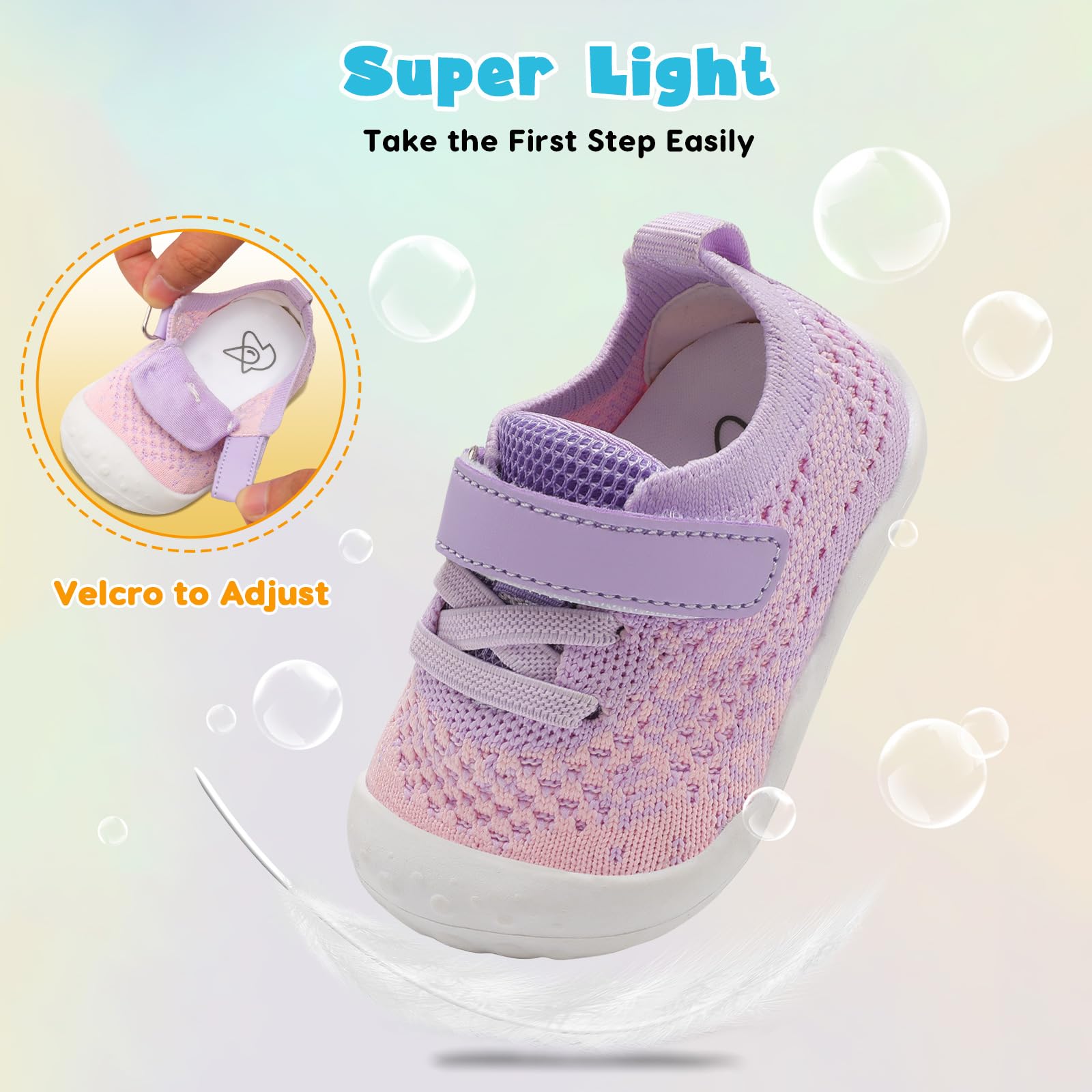 **LeIsfIt Baby Walking Shoes for Girls & Boys - Non-Slip First Walker Sneakers for Infants & Toddlers - Lightweight Crib Shoes for Early Steps | Perfect for Indoor Play, Outdoor Walks & Special Occasions**