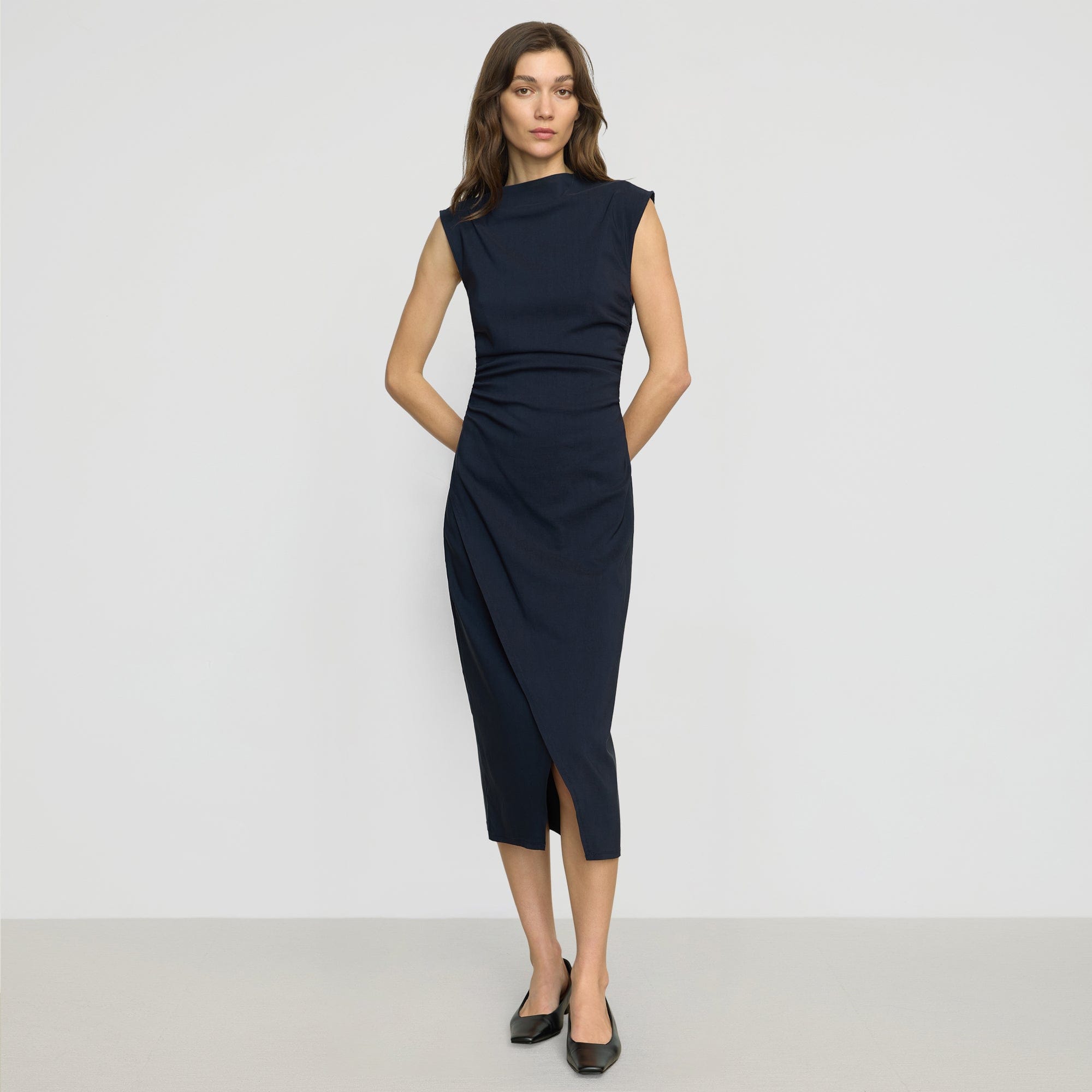 Elegant Manon Asymmetric Neck Ruched Dress for Women - Perfect for Cocktail Parties, Date Nights & Special Occasions