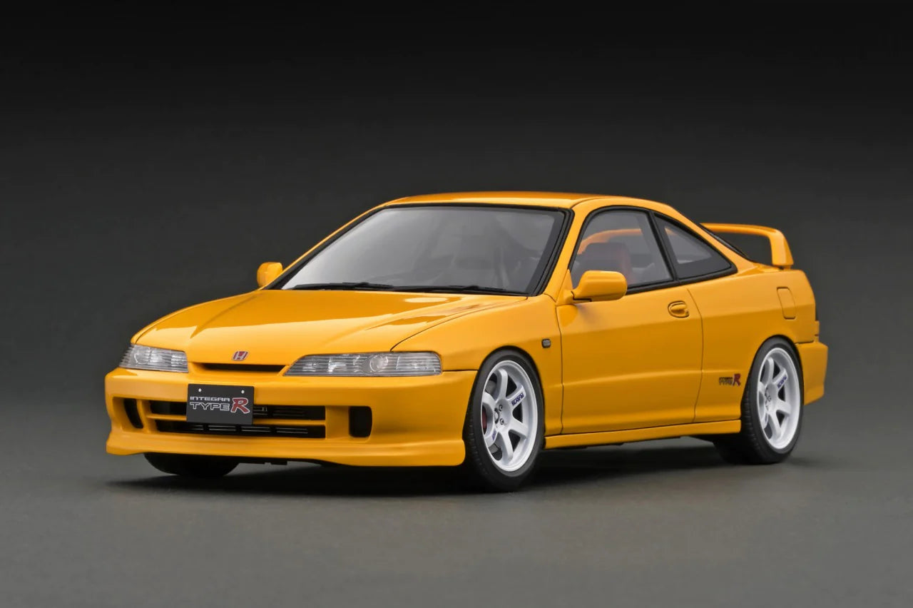 1:18 Scale Honda Integra DC2 Type R Diecast Model Car - Yellow Limited Edition Collectible for Car Enthusiasts | Perfect for Display, Gifts, and Racing Collections