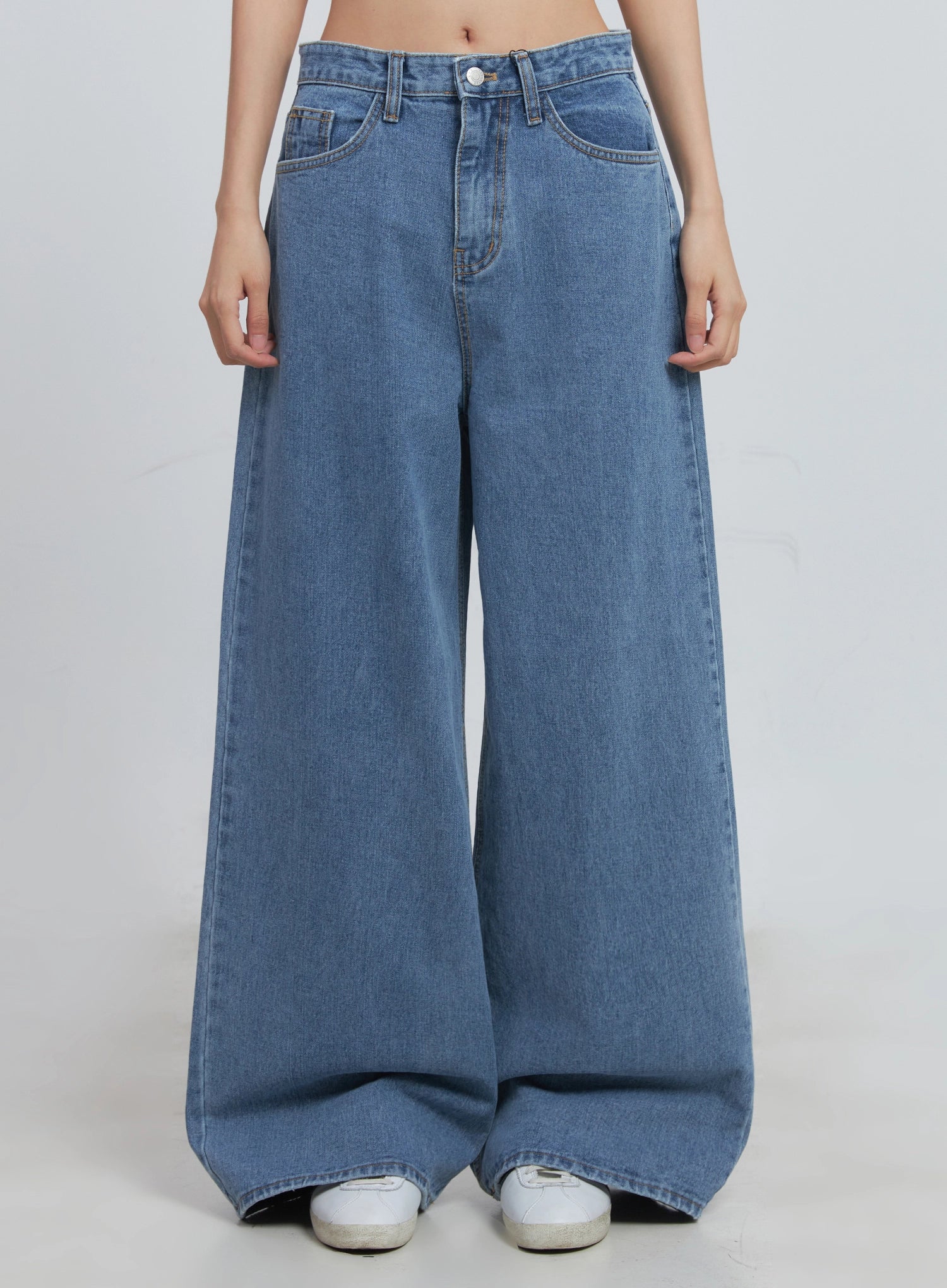 Daniela High Waisted Wide Leg Jeans for Women - Stretchy Comfort Denim Pants - Perfect for Casual Outings, Office Wear & Date Nights