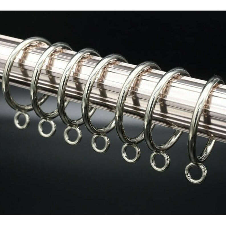 Kara Roman Metallic Curtain Rings - 20 Pack | Decorative Drapery Hooks for Living Room, Bedroom & Window Treatments