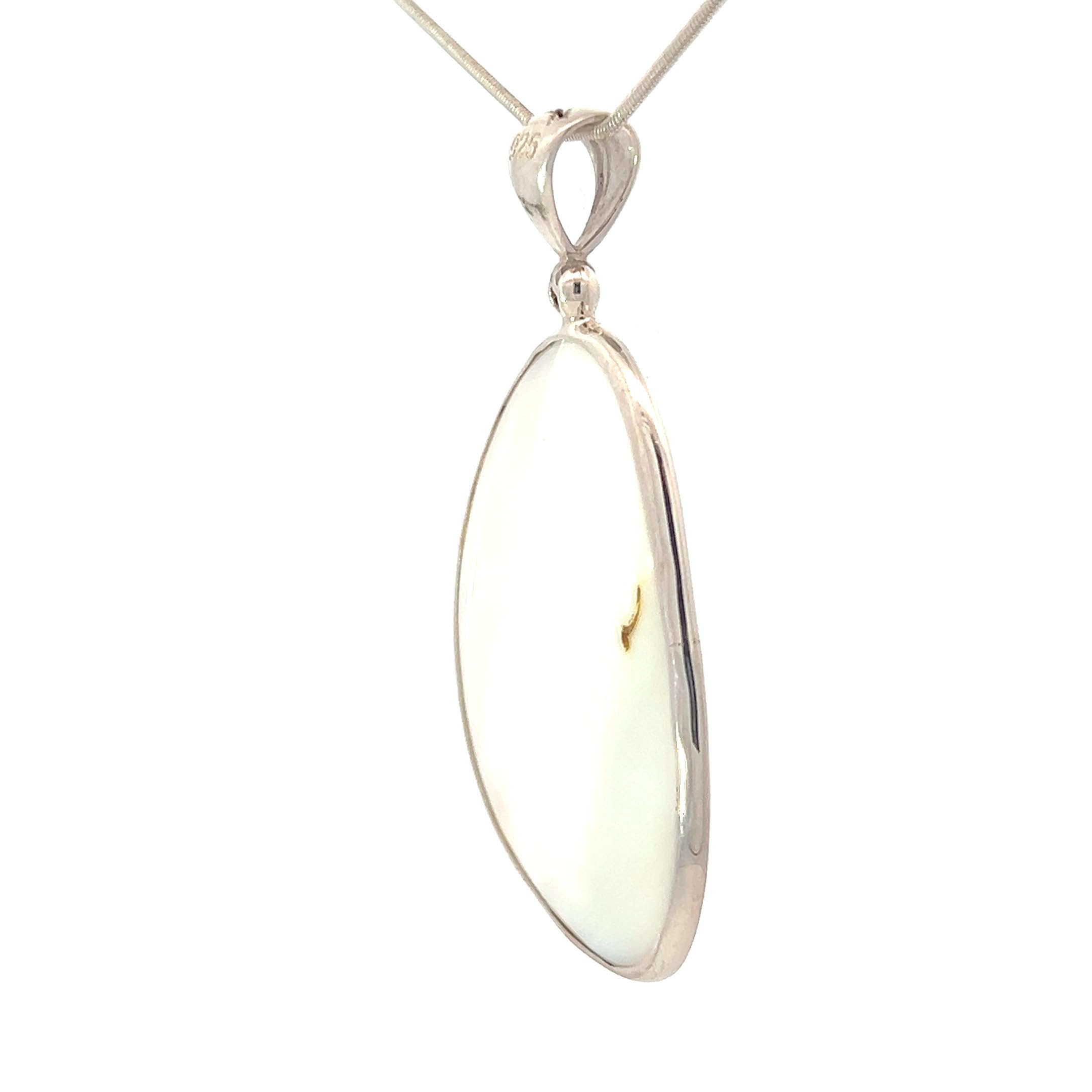 Starborn Mother of Pearl Ammolite Inlay Pendant Necklace - 22 Inch Green Gemstone Jewelry for Women, Gift for Her, Birthday, Anniversary, Wedding, Party & Special Occasions