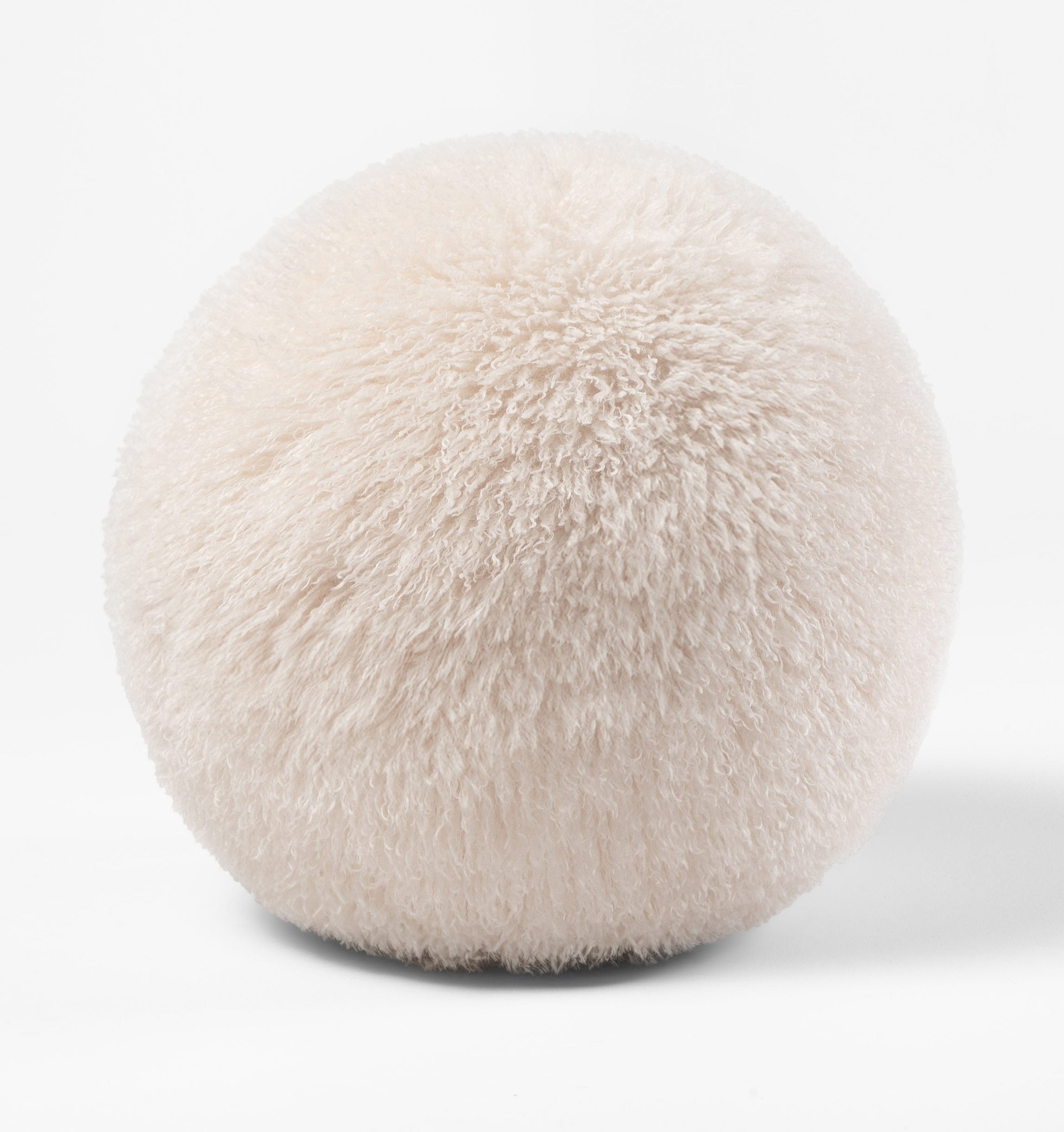 Noom Gropius Spheric Ottoman Fluffy Edition - Modern Round Pouf with Soft Plush Fabric, Perfect for Living Room, Bedroom & Nursery Decor