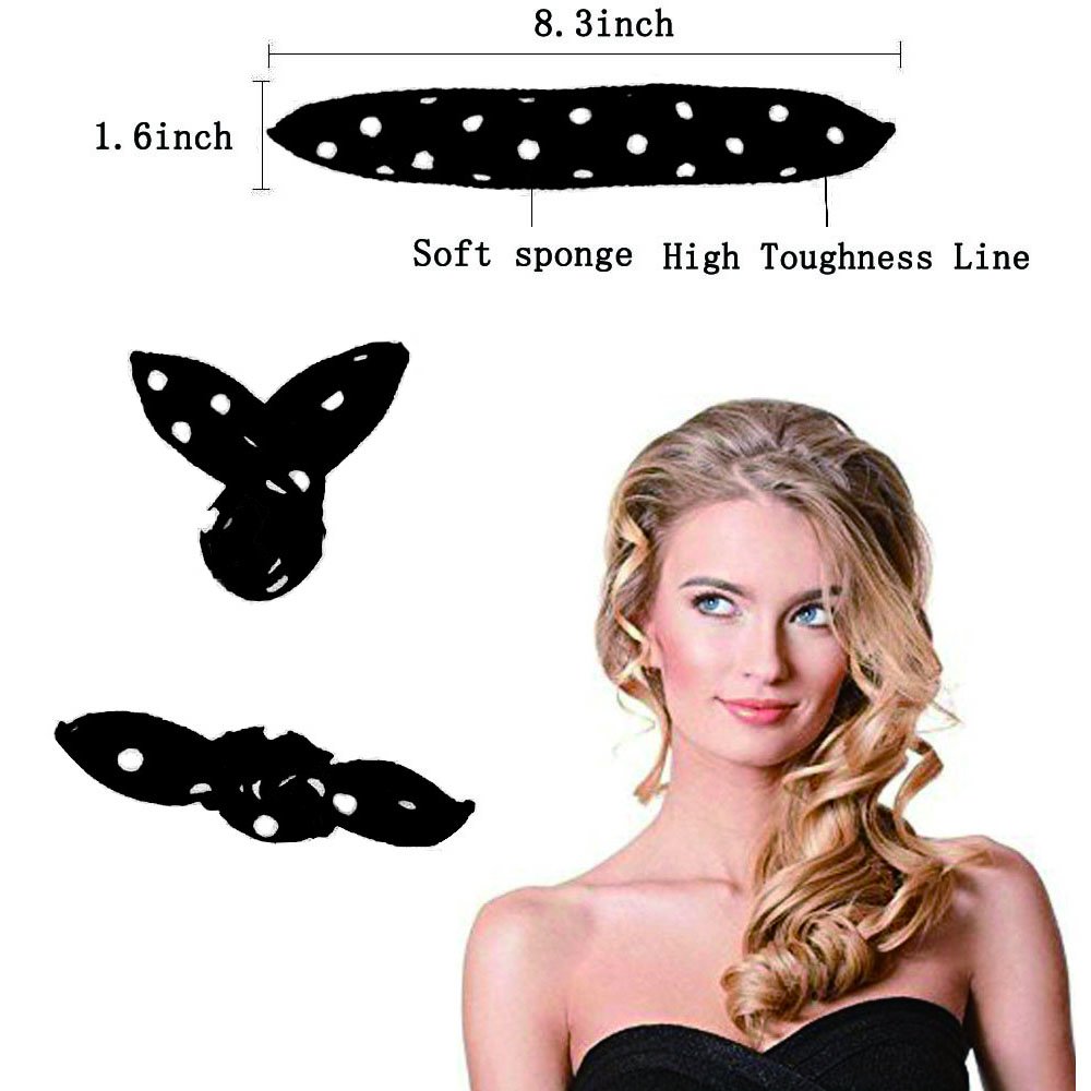 Foam Hair Rollers for Long & Short Hair - No Heat Soft Sponge Curlers for Sleeping, Thick & Thin Hair Styling - Black Spiral Hair Curlers (Perfect for Overnight Curls & Salon-Quality Styling at Home)