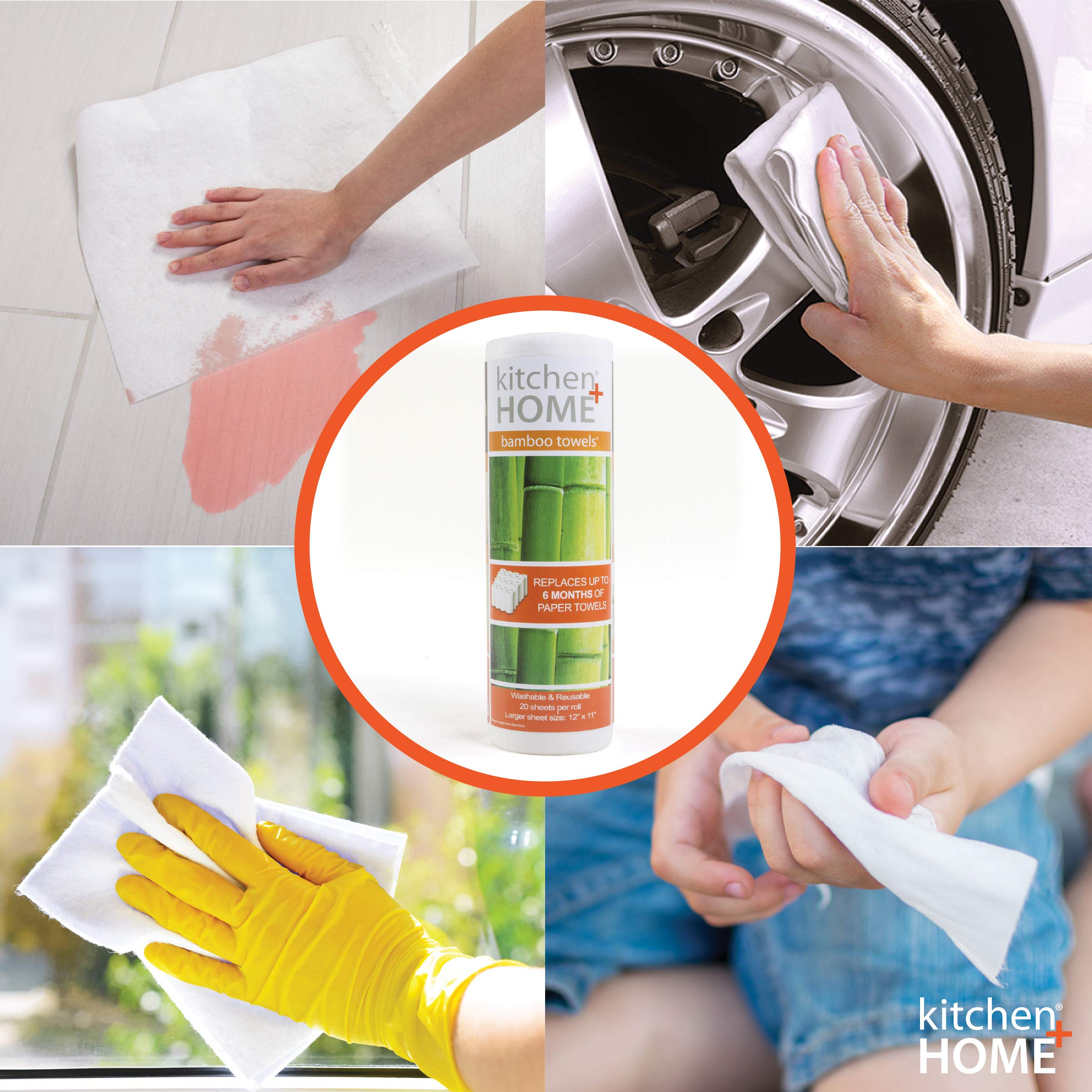 Eco-Friendly Reusable Paper Towels - Heavy Duty Washable Rayon Kitchen Towels | 1 Roll Replaces 6 Months of Disposable Towels | Perfect for Cleaning, Spills & Sustainable Home Use