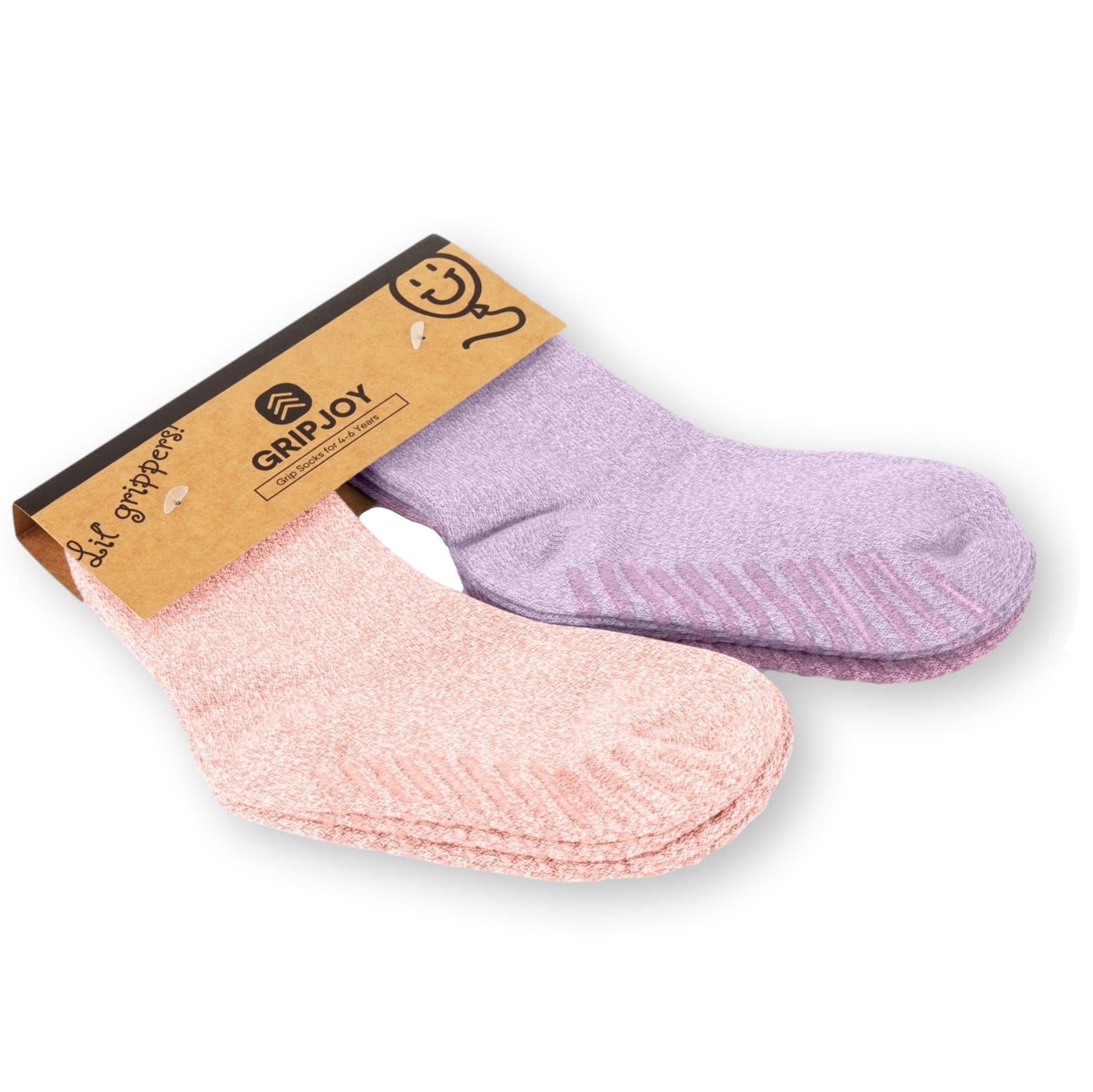 Gripjoy Non-Slip Toddler Socks with Grippers - 4 Pairs of Anti-Skid Baby Socks for Boys & Girls - Perfect for Playtime, Daycare, and Learning to Walk