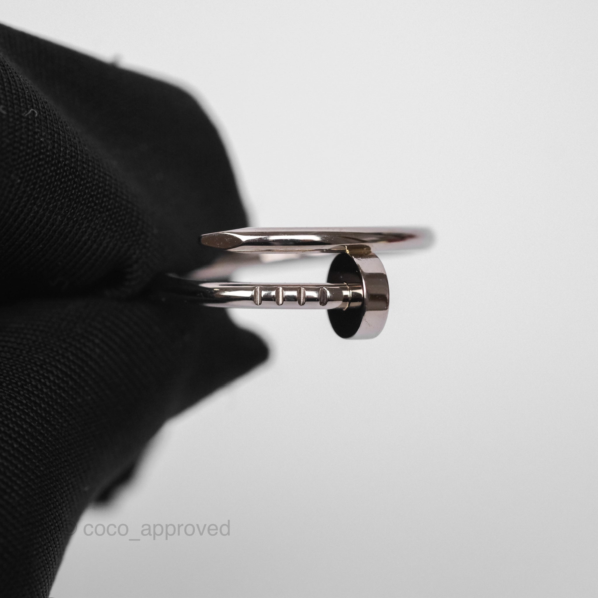 Cartier Juste un Clou Ring - Small Model 18K White Gold Size 52, Luxury Minimalist Jewelry for Women, Perfect for Everyday Wear & Special Occasions